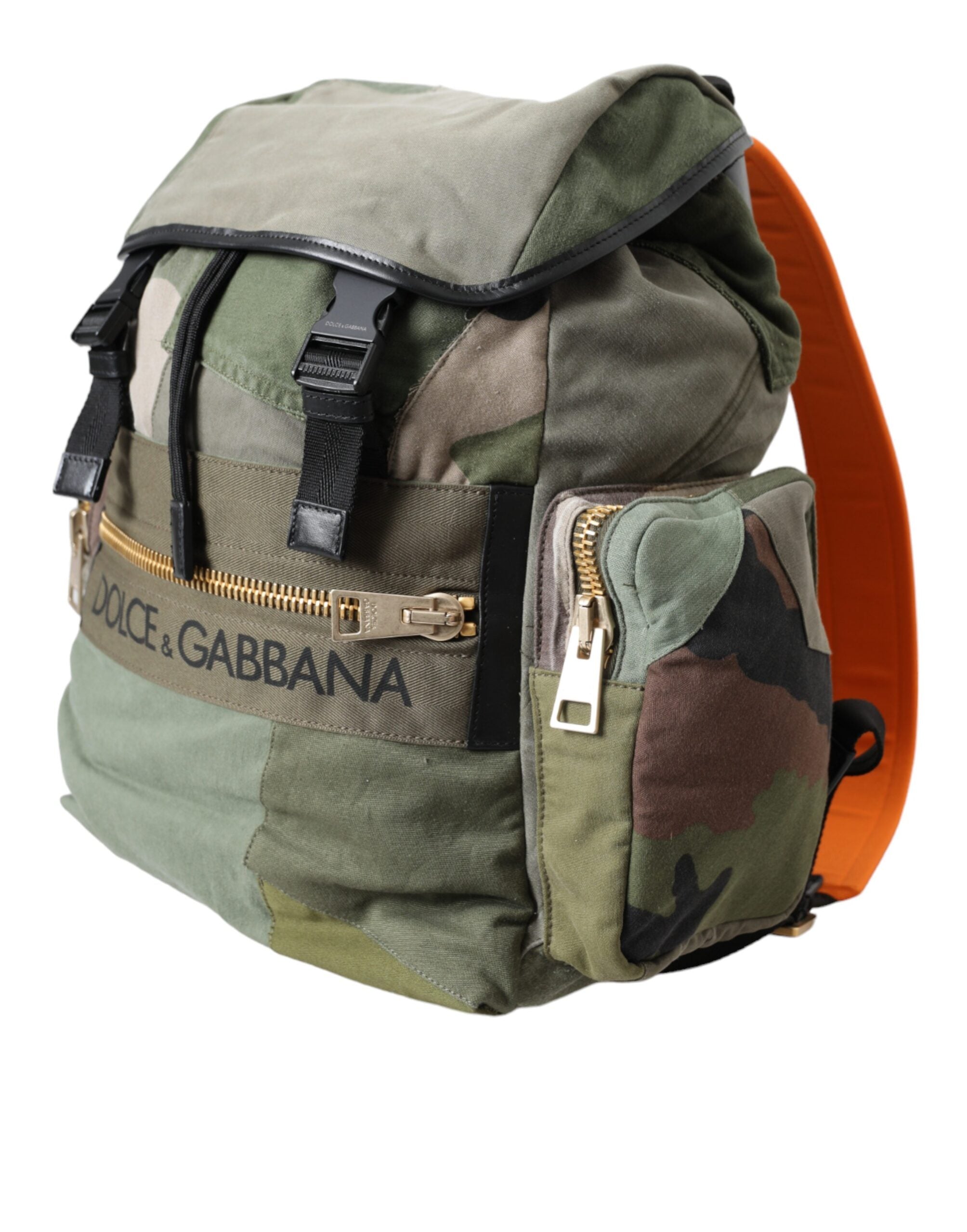 Rucsac Dolce &amp; Gabbana Verde Militar cu imprimeu patchwork