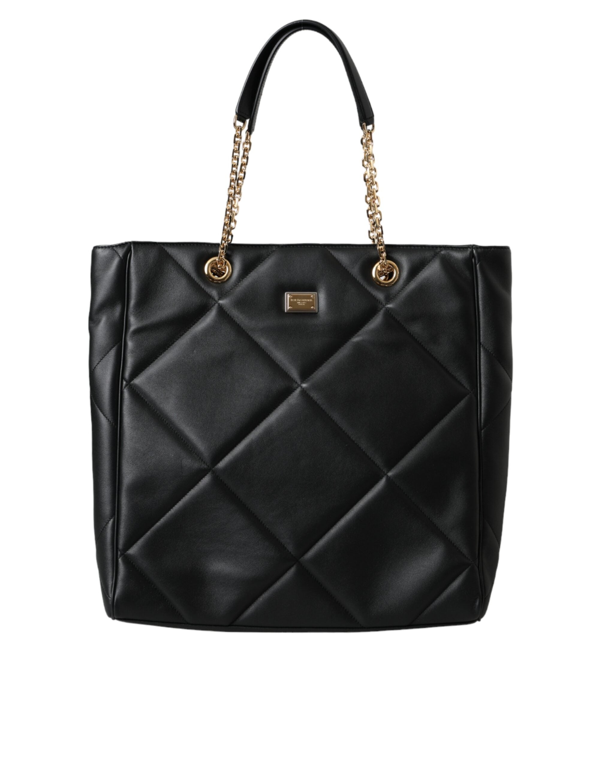 Dolce &amp; Gabbana Geantă tote matlasată din piele neagră JUNGLE