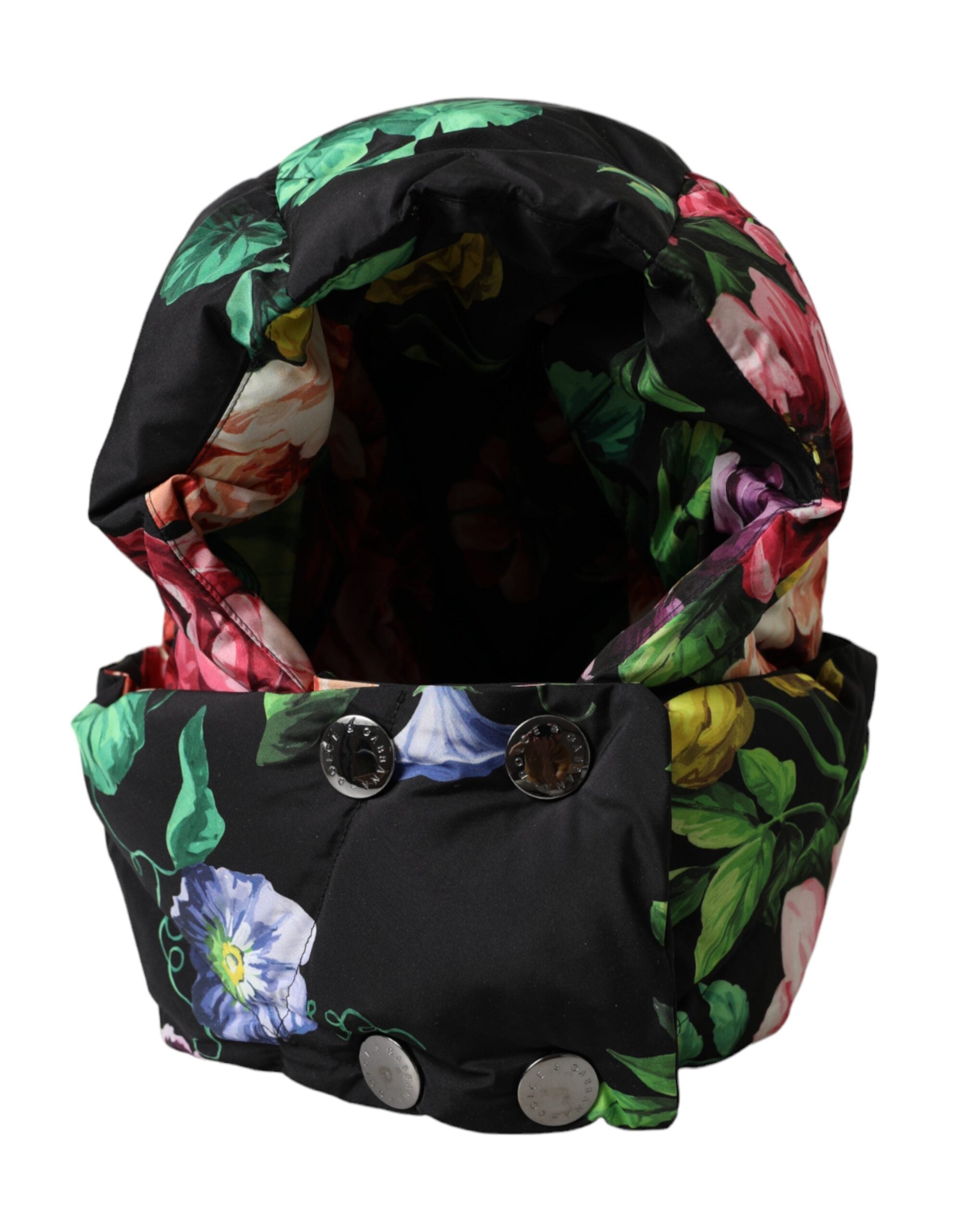 Pălărie Dolce &amp; Gabbana neagră cu imprimeu floral pe tot capul