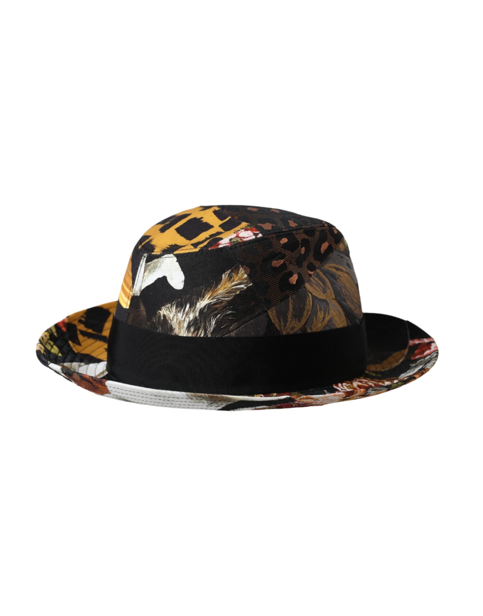 Pălărie Dolce &amp; Gabbana Multicolor Patchwork Fedora cu bor larg pentru femei