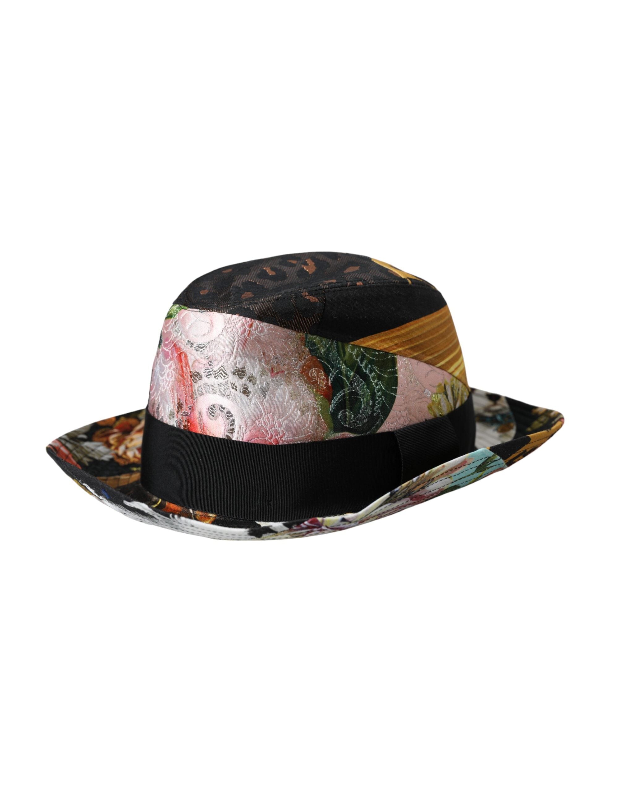 Pălărie Dolce &amp; Gabbana Multicolor Patchwork Fedora cu bor larg pentru femei