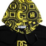 Dolce &amp; Gabbana – Schwarzes Baumwoll-Kapuzensweatshirt mit Logo