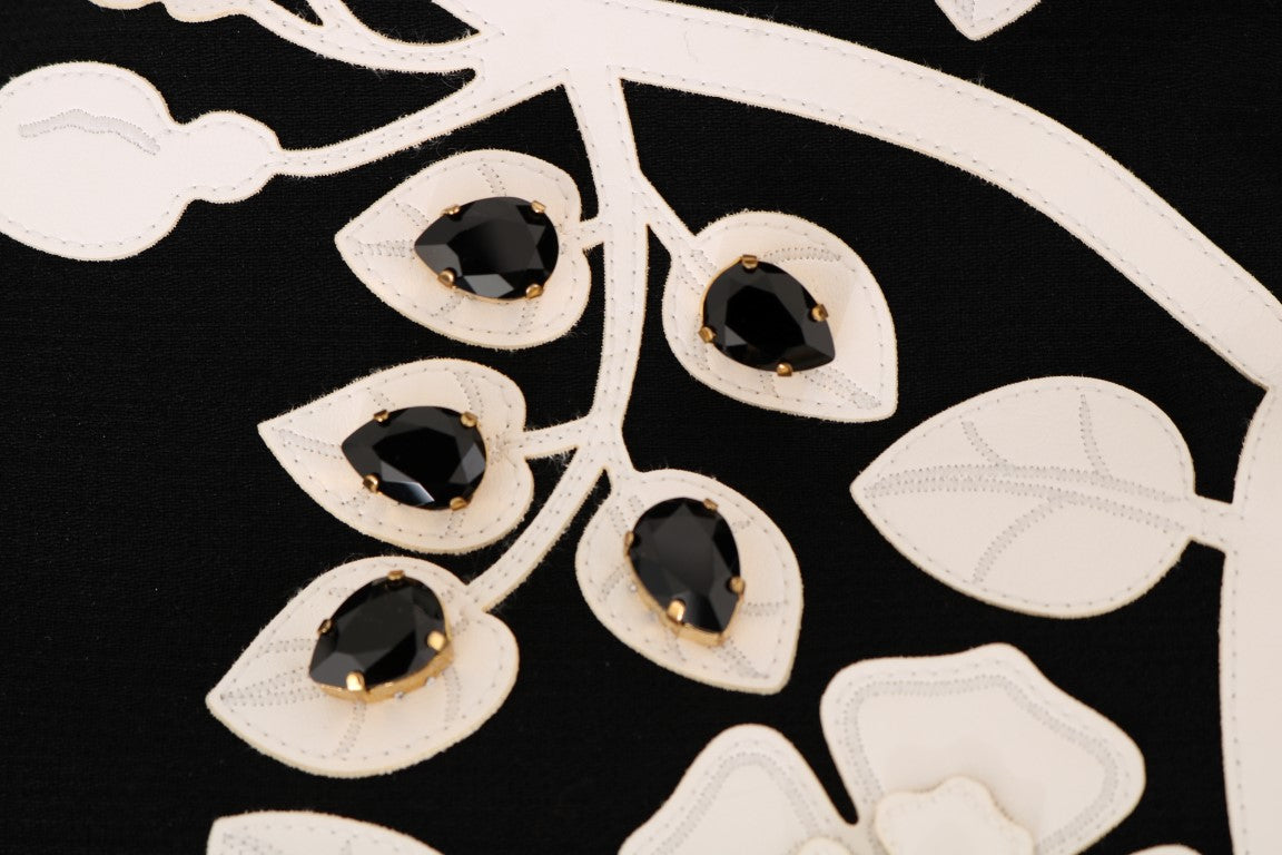 Dolce &amp; Gabbana – Wollmantel mit Blumenstickerei und Kristallen
