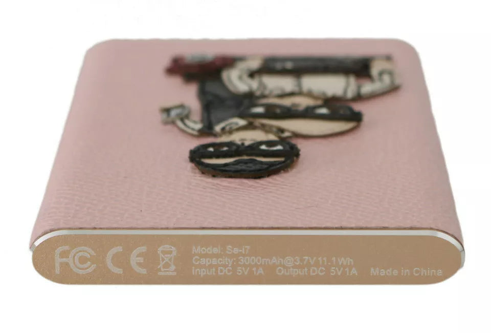 Dolce &amp; Gabbana Schicke Powerbank aus rosa Leder