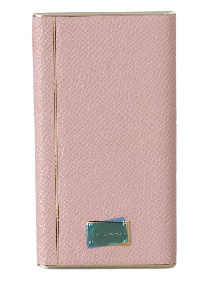 Dolce &amp; Gabbana Schicke Powerbank aus rosa Leder