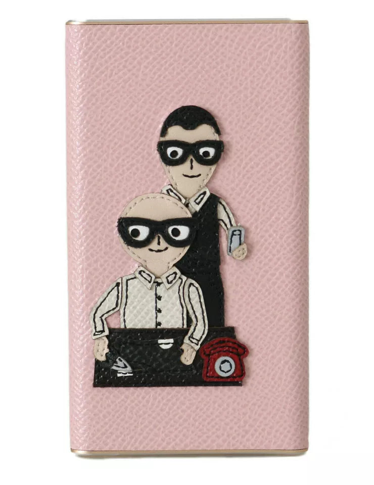 Dolce &amp; Gabbana Schicke Powerbank aus rosa Leder