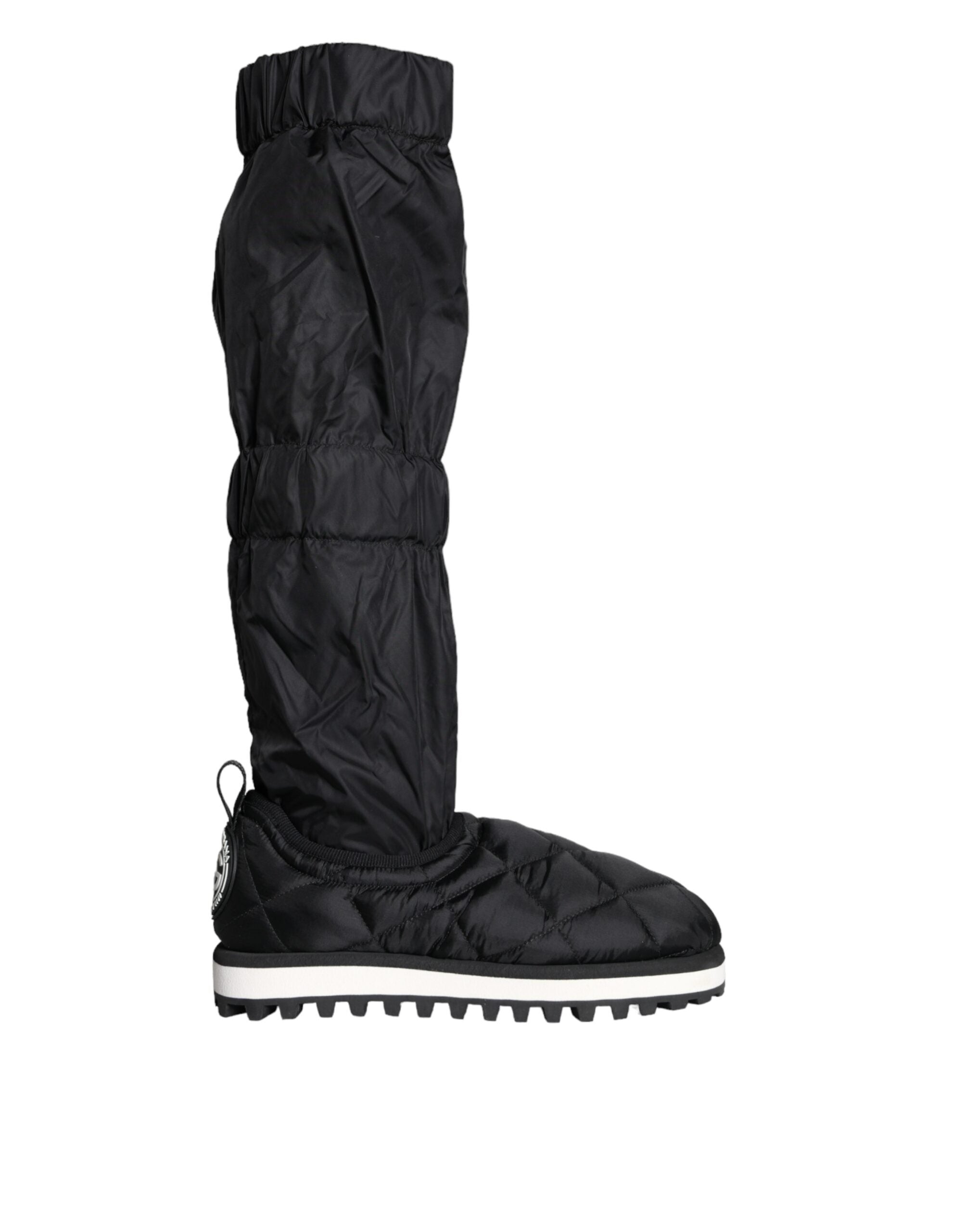 Dolce &amp; Gabbana Schwarze gesteppte High-Top-Stiefel Sneakers Schuhe