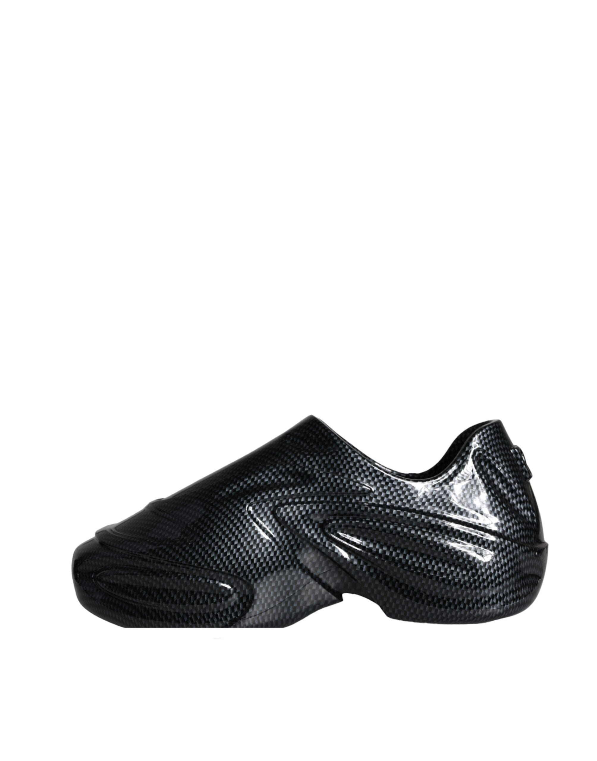 Dolce &amp; Gabbana – Toy Low Top Sneakers aus schwarzem, foliertem Gummi für Herren