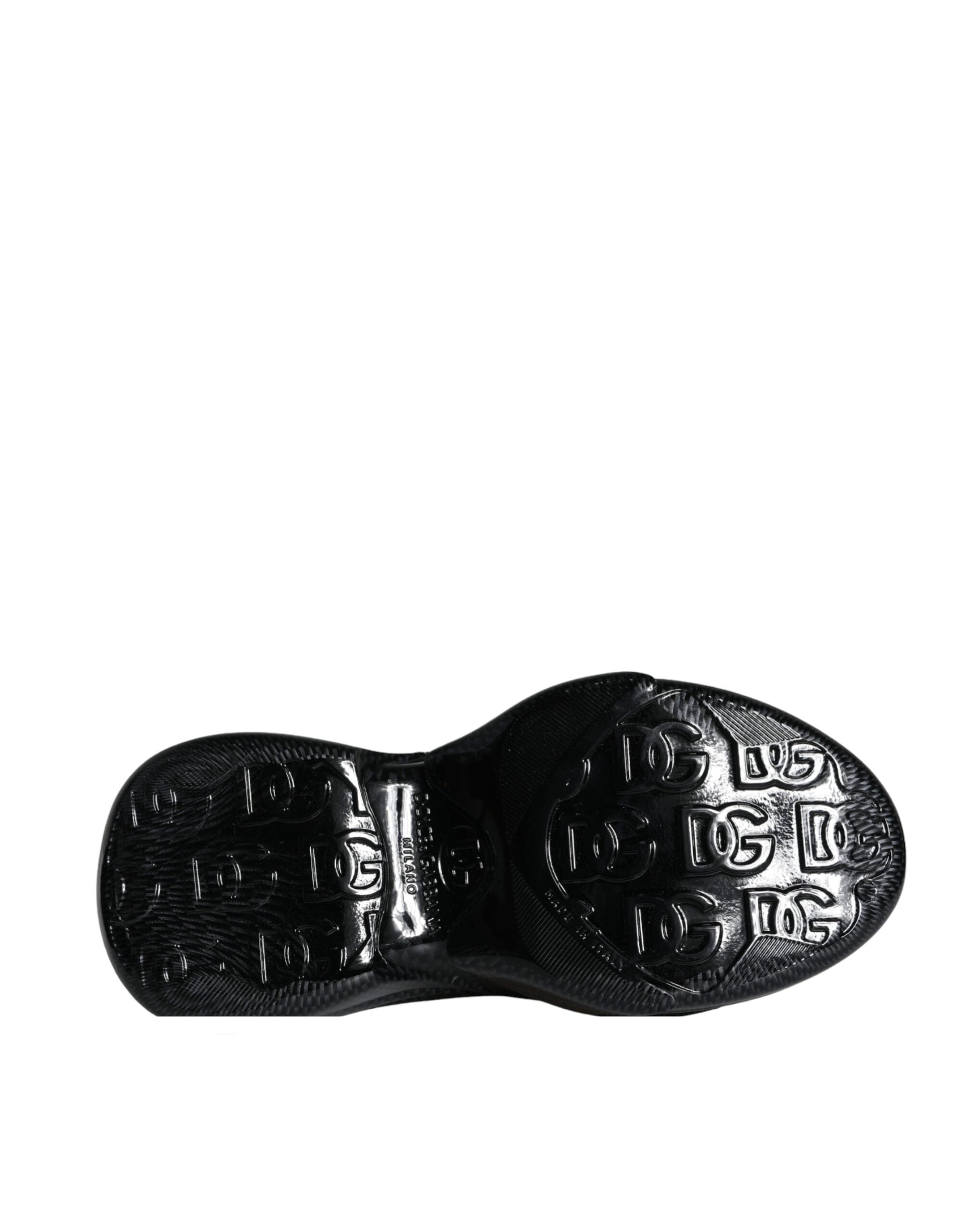 Dolce &amp; Gabbana – Toy Low Top Sneakers aus schwarzem, foliertem Gummi für Herren