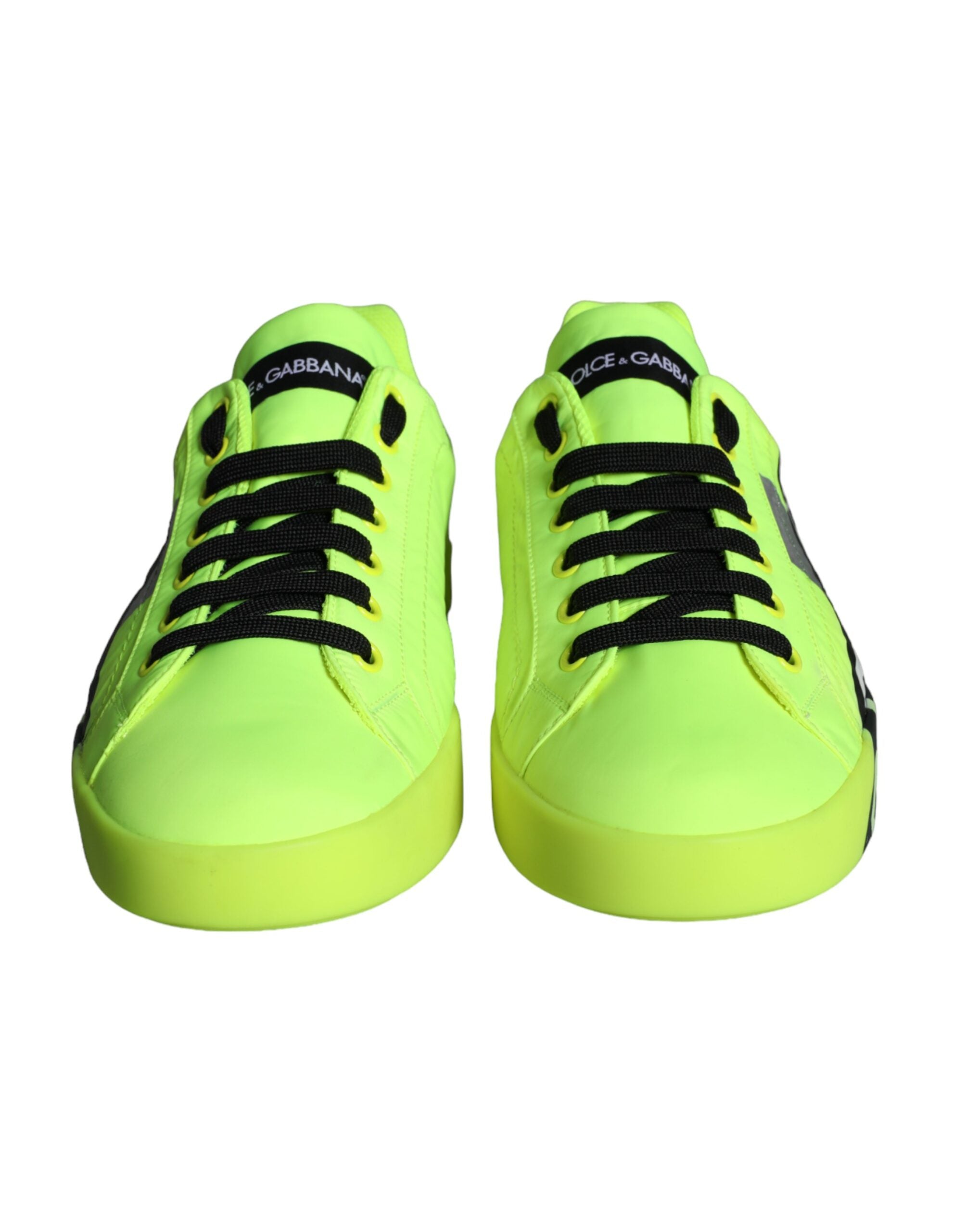 Dolce &amp; Gabbana Neongrünes Logoband Niedrige Sneakers Schuhe