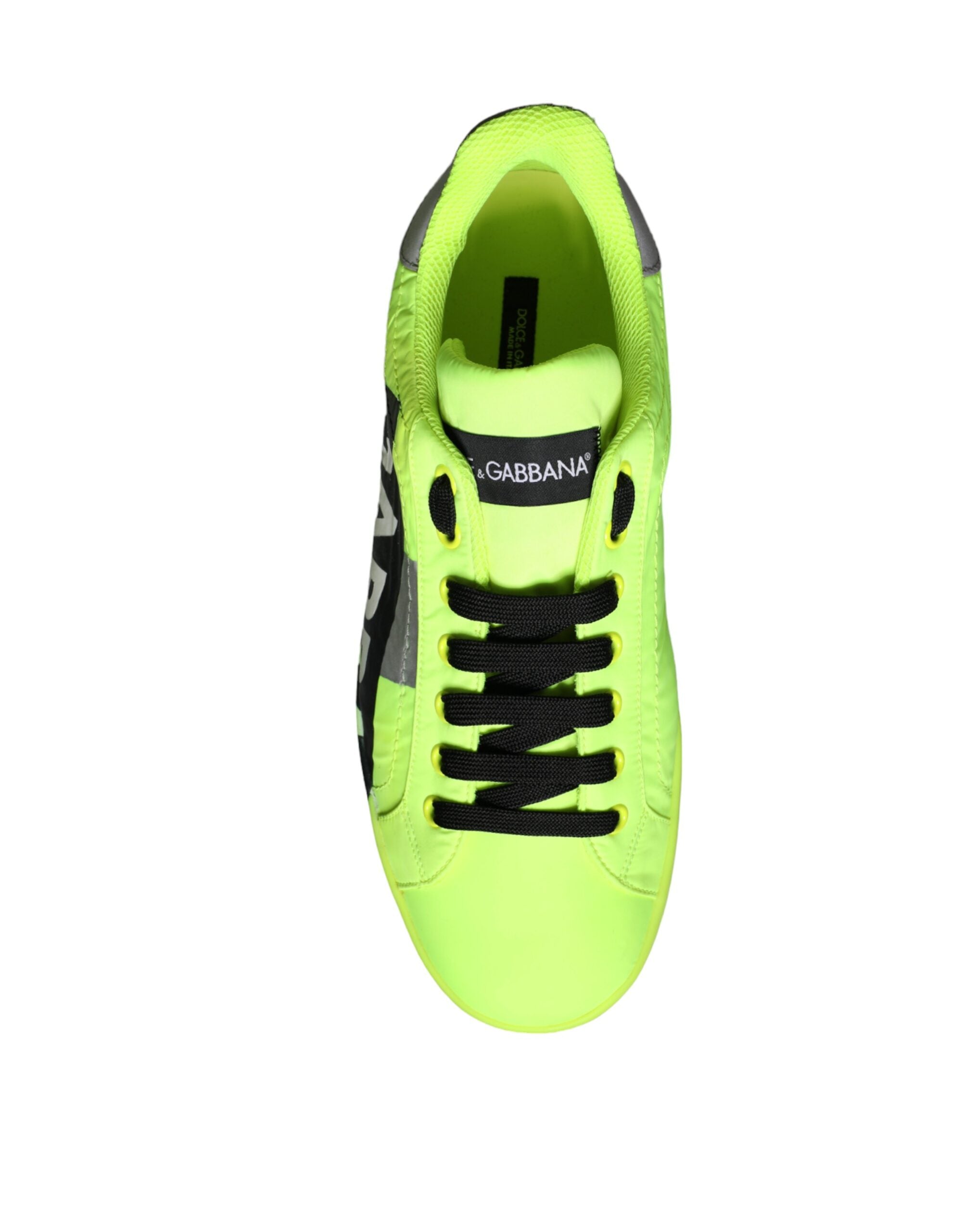 Dolce &amp; Gabbana Neongrünes Logoband Niedrige Sneakers Schuhe