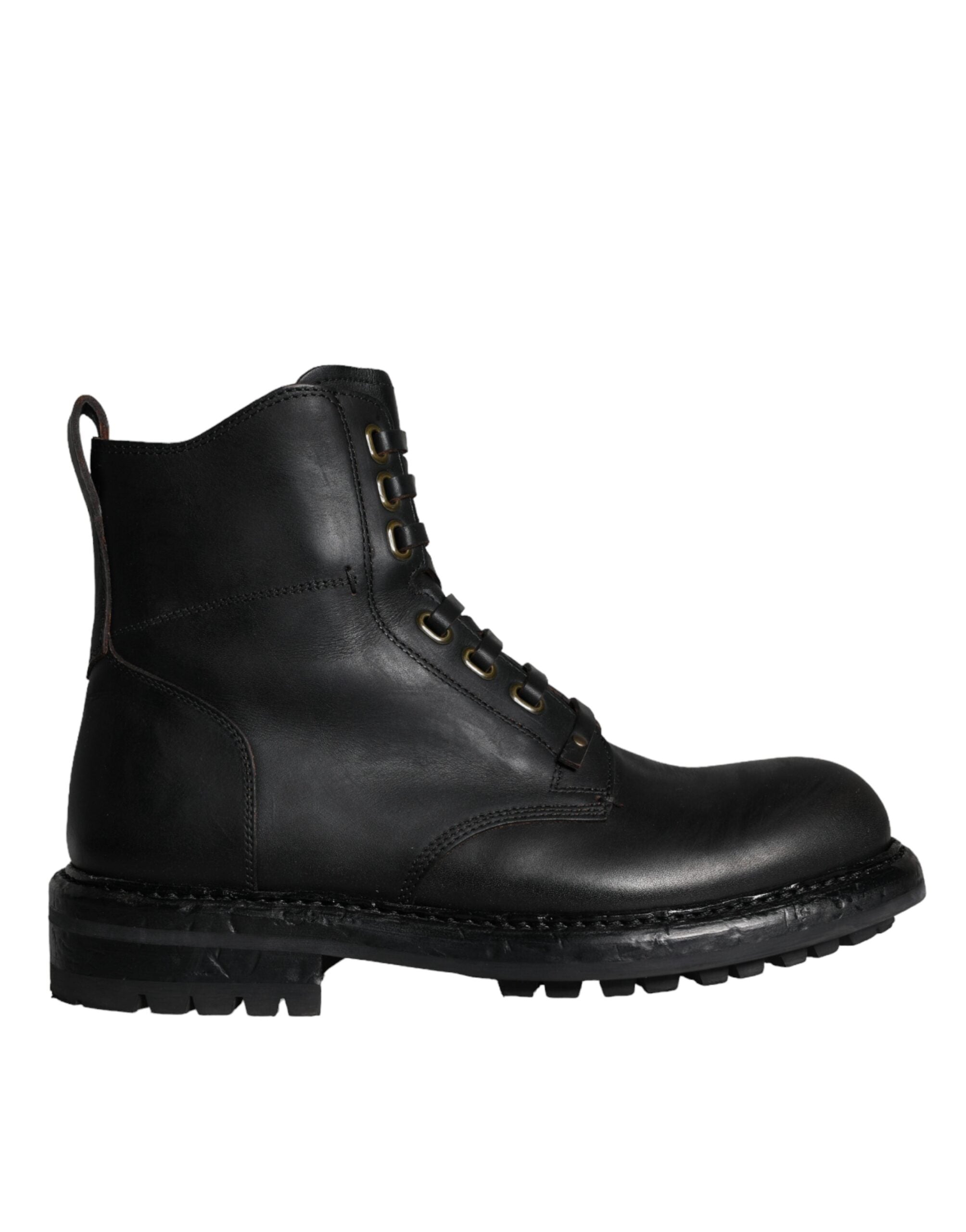 Dolce &amp; Gabbana – Schwarze Schnürstiefeletten mit halbhohem Schaft Herren Schuhe