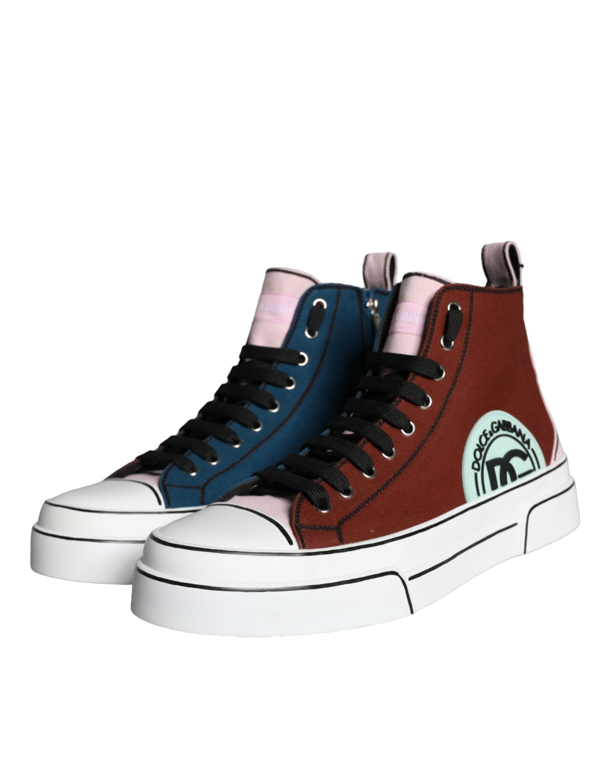 Dolce &amp; Gabbana Mehrfarbige Patchwork-High-Top-Sneaker