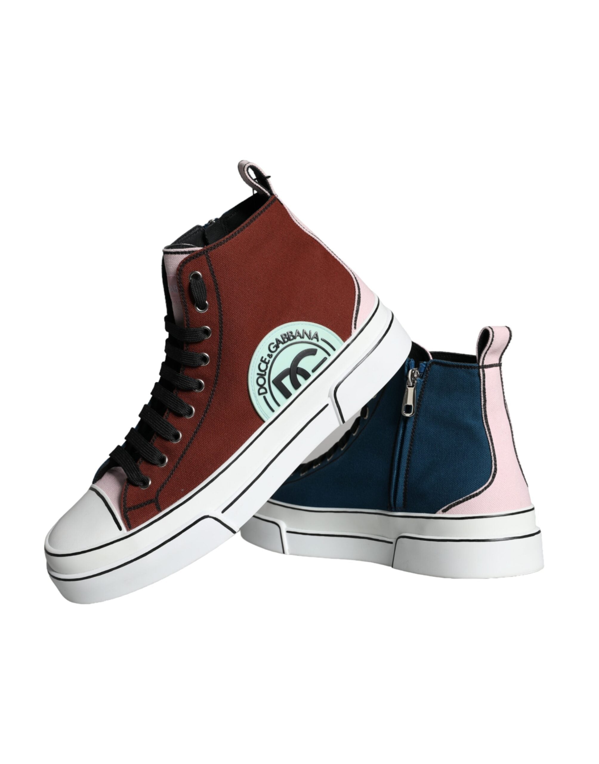 Dolce &amp; Gabbana Mehrfarbige Patchwork-High-Top-Sneaker