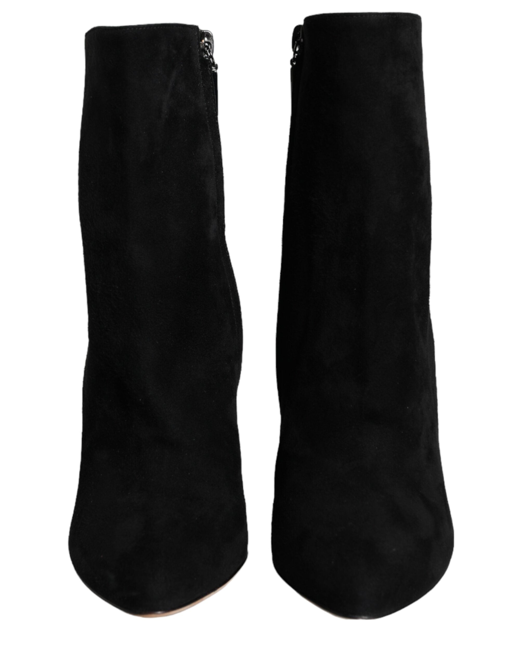 Dolce &amp; Gabbana – Wadenhohe Stiefel aus schwarzem Wildleder