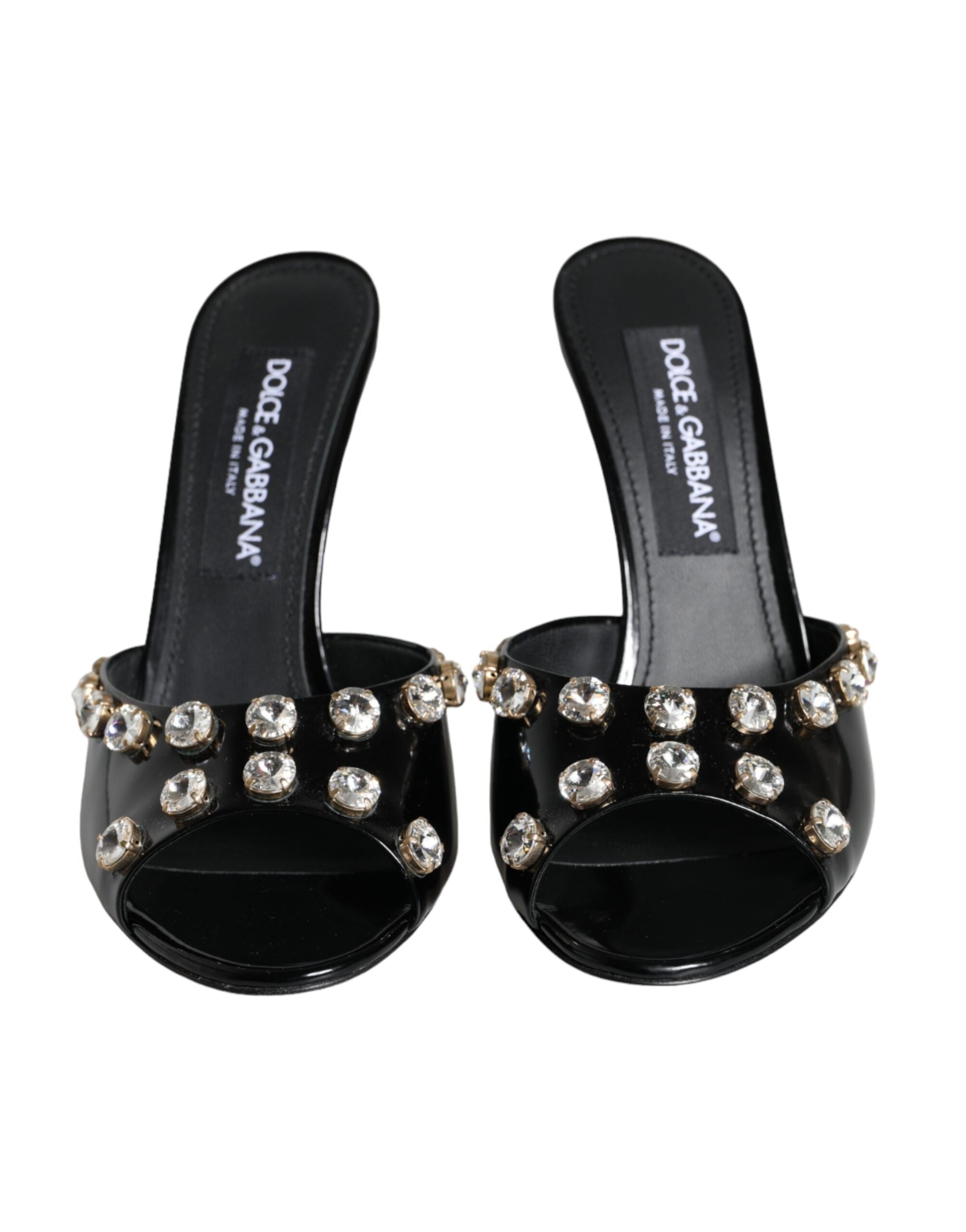 Dolce &amp; Gabbana Schwarze Kristall Heels Keira Sandalen Schuhe