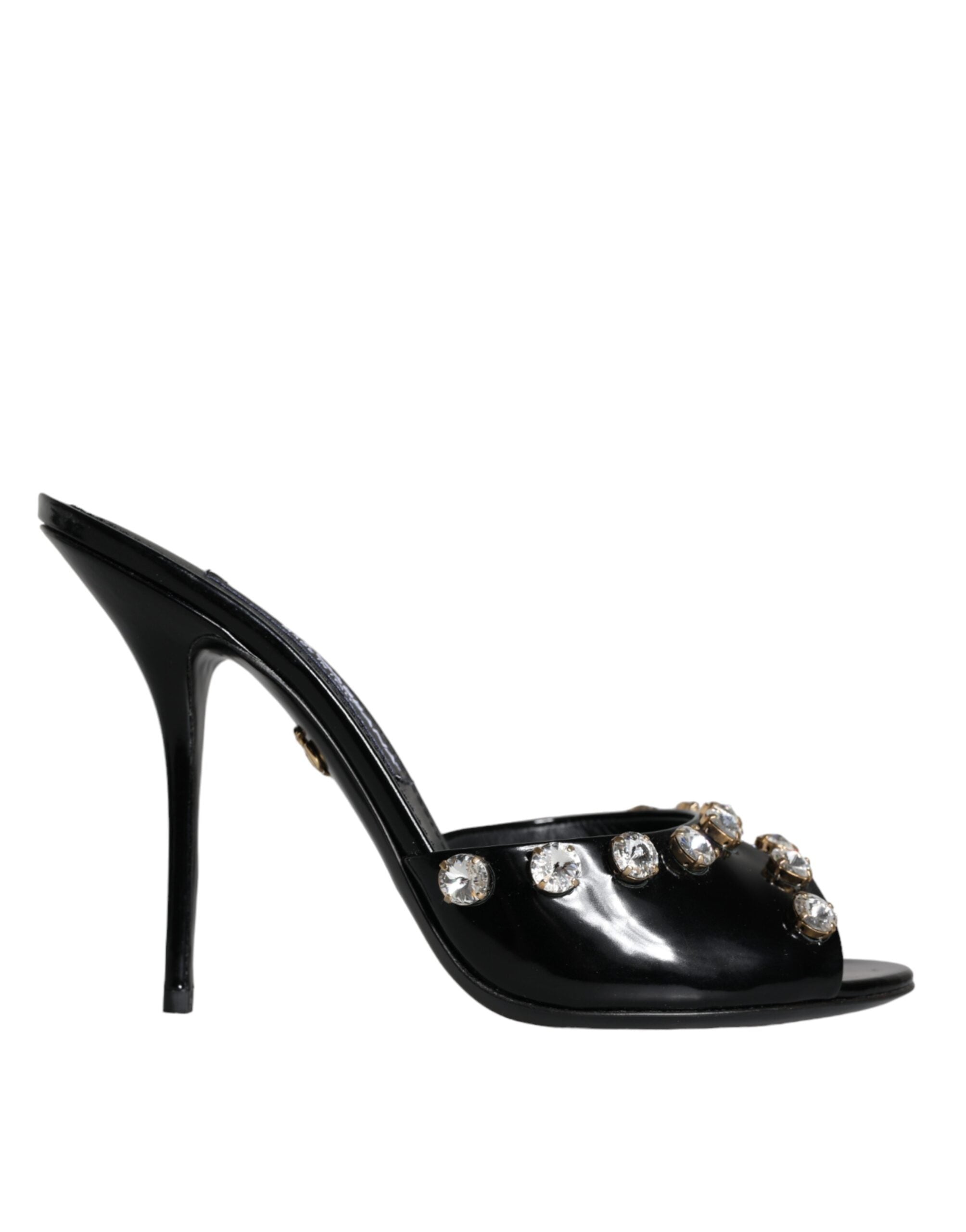 Dolce &amp; Gabbana Schwarze Kristall Heels Keira Sandalen Schuhe