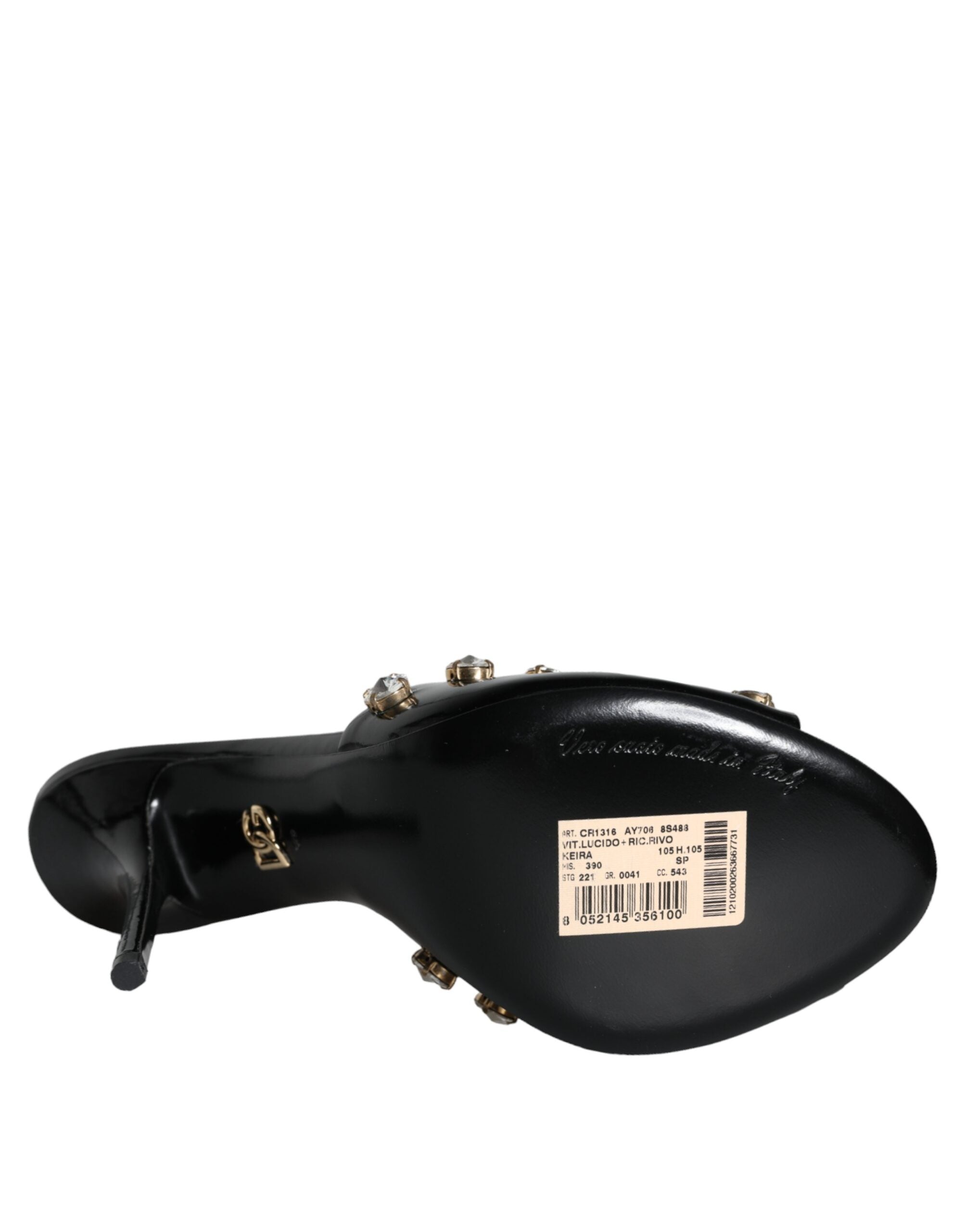 Sandale Dolce &amp; Gabbana Keira cu toc negru și cristale
