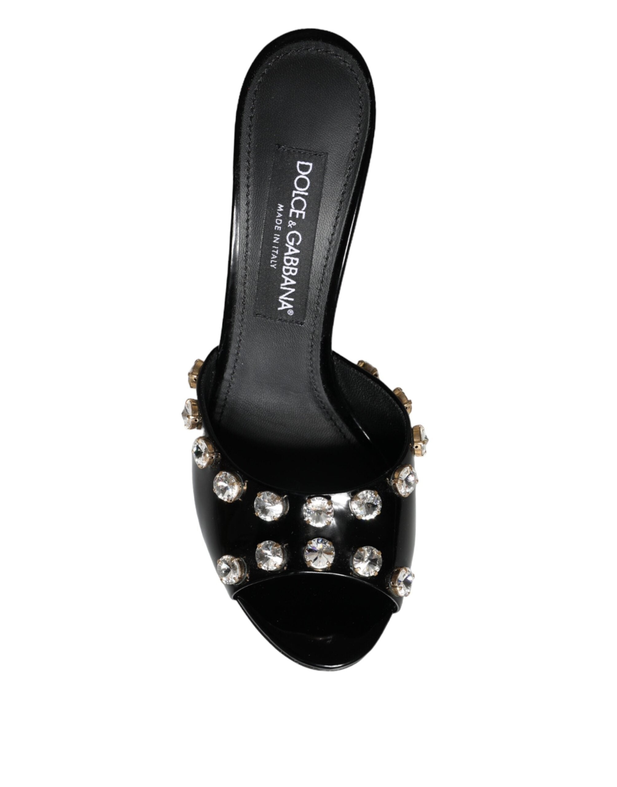Sandale Dolce &amp; Gabbana Keira cu toc negru și cristale