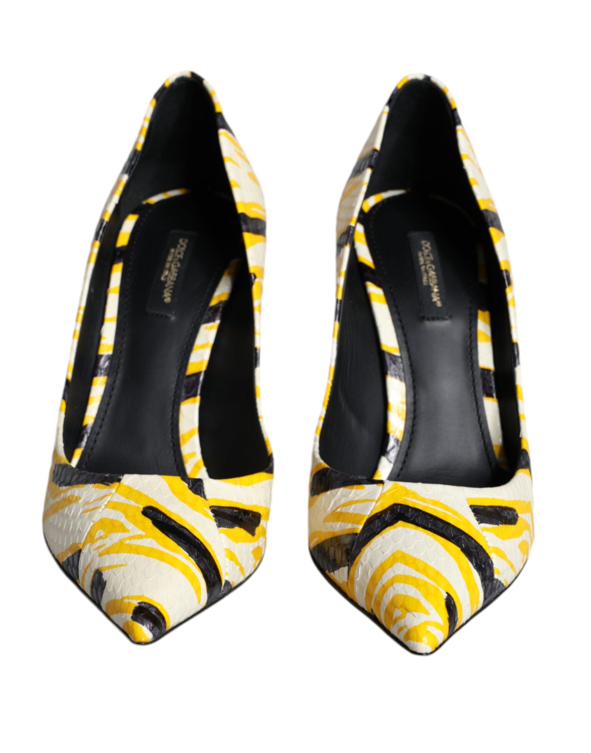 Dolce &amp; Gabbana Mehrfarbige Streifen Leder High Heels Pumps Schuhe