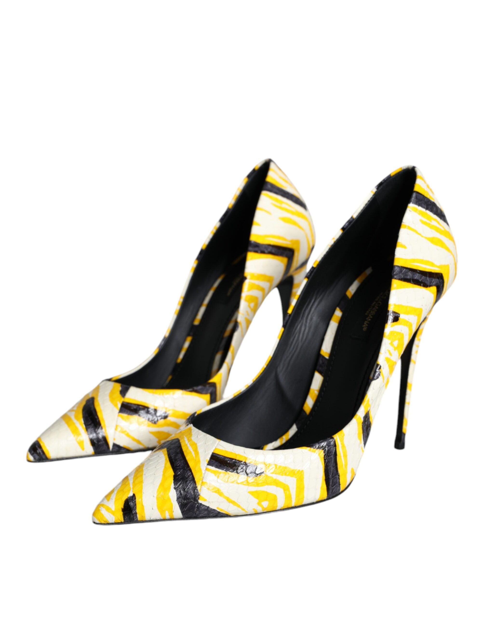 Pantofi cu toc înalt din piele cu dungi multicolore Dolce &amp; Gabbana