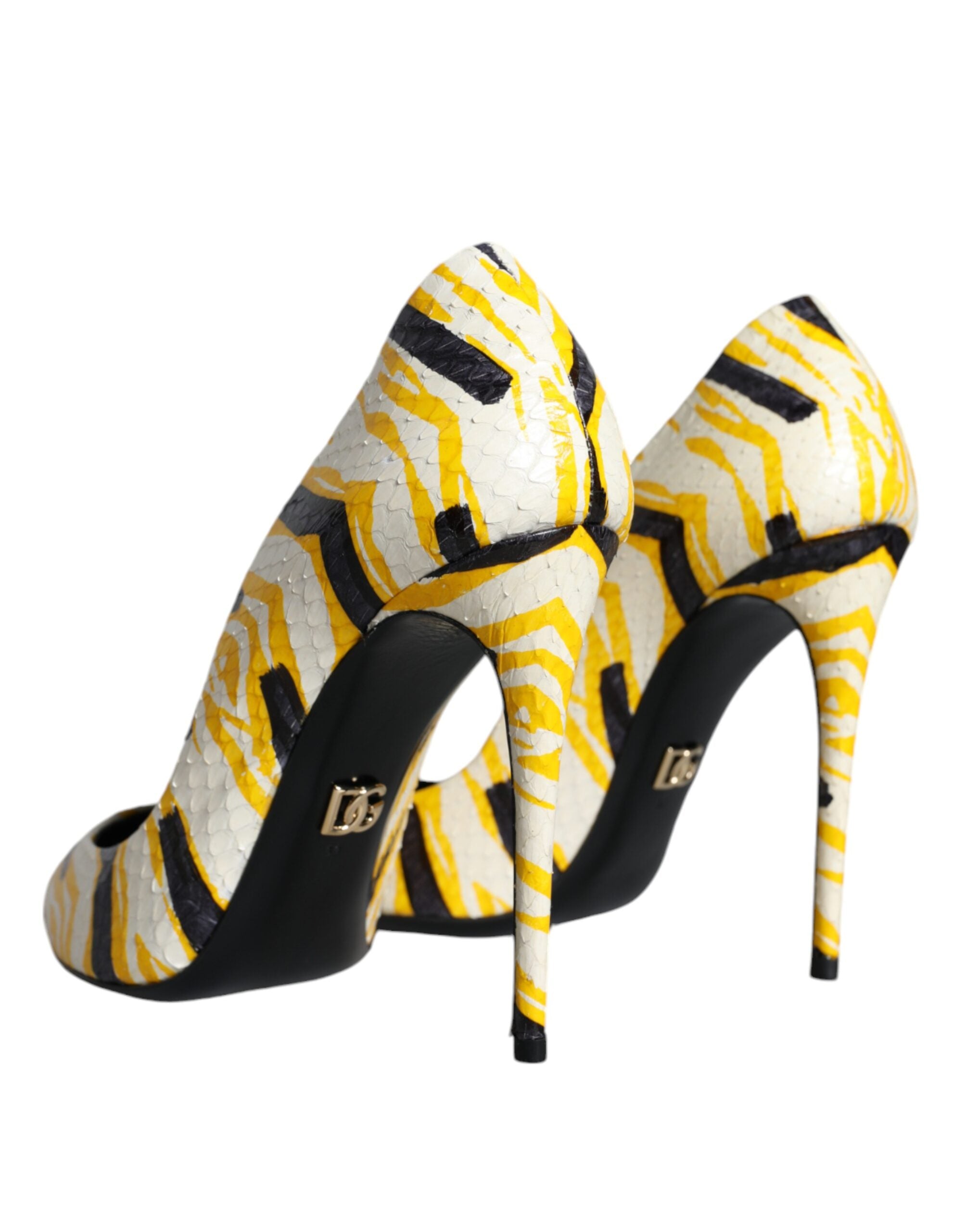 Pantofi cu toc înalt din piele cu dungi multicolore Dolce &amp; Gabbana