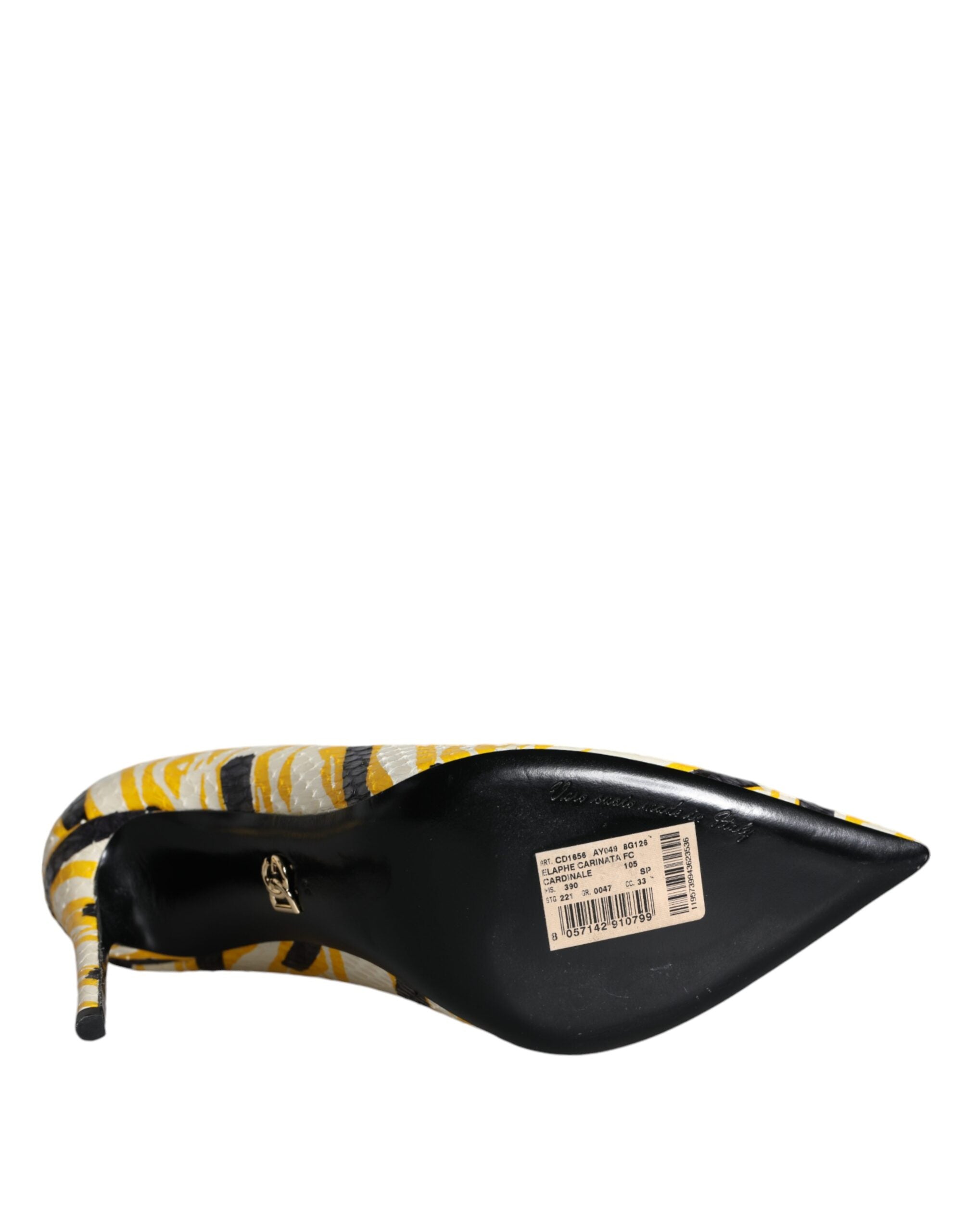 Pantofi cu toc înalt din piele cu dungi multicolore Dolce &amp; Gabbana