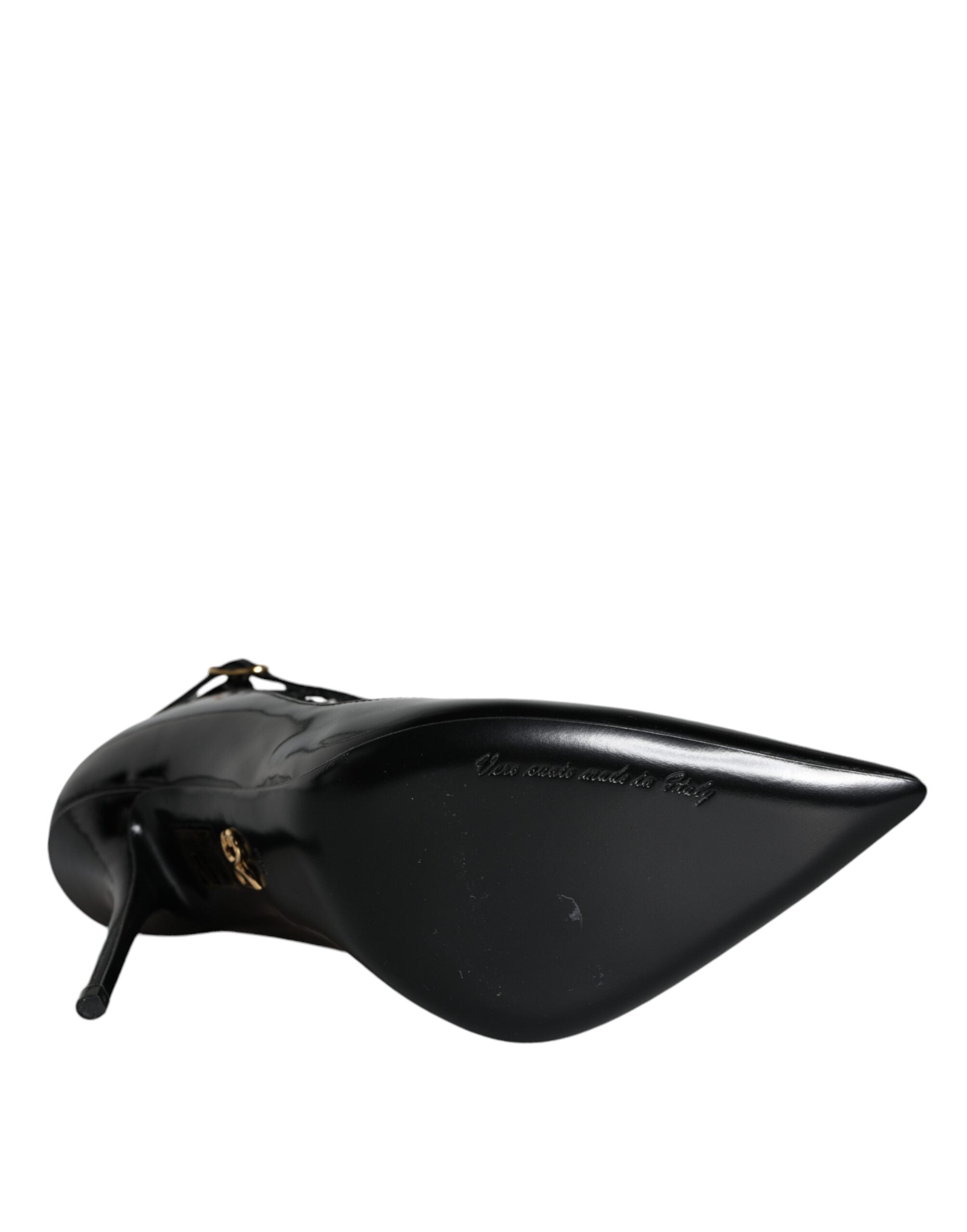 Pantofi cu toc Dolce &amp; Gabbana din piele naturală neagră cu plasă