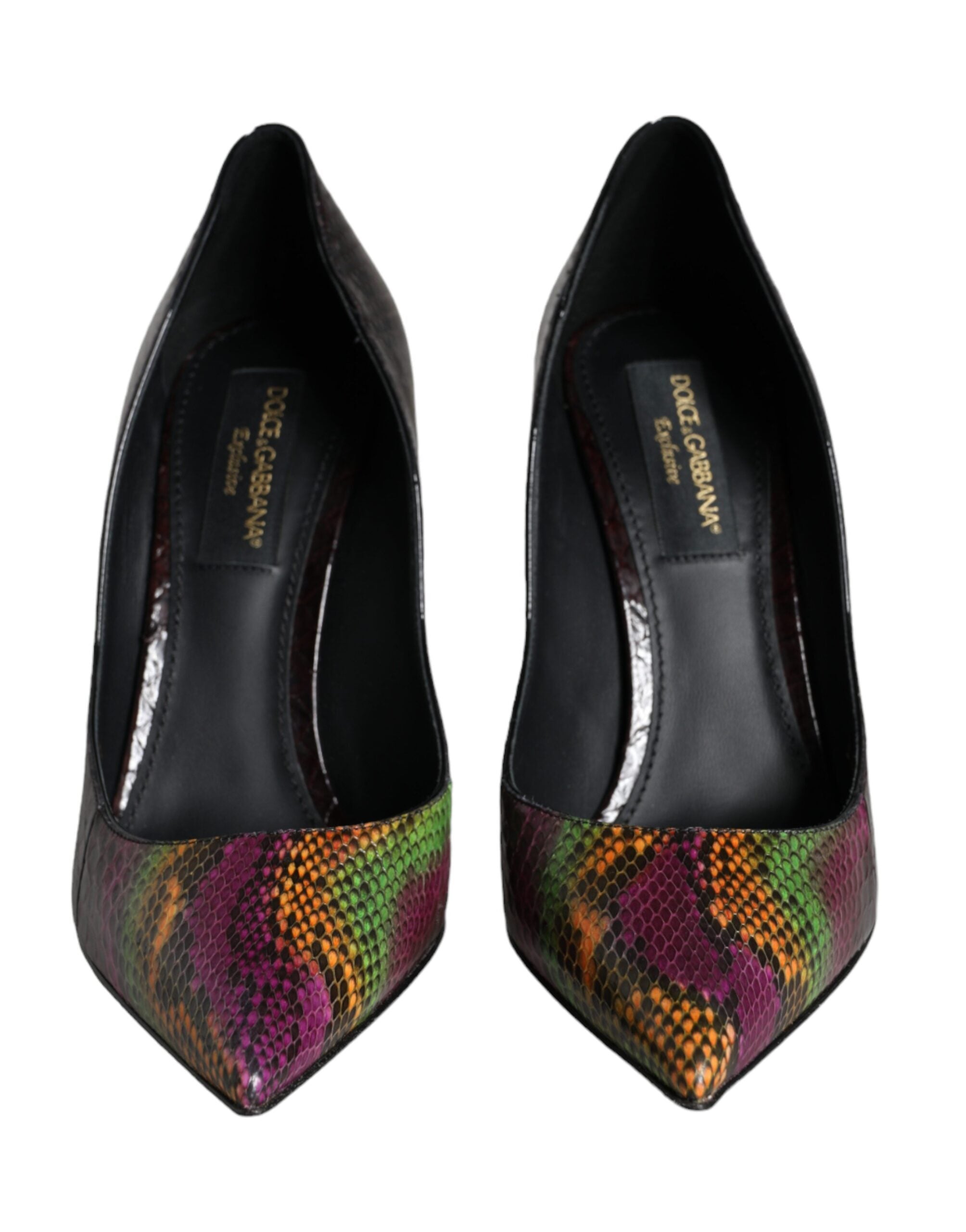 Dolce &amp; Gabbana Multicolor Exotische Leder Heels Pumps Schuhe