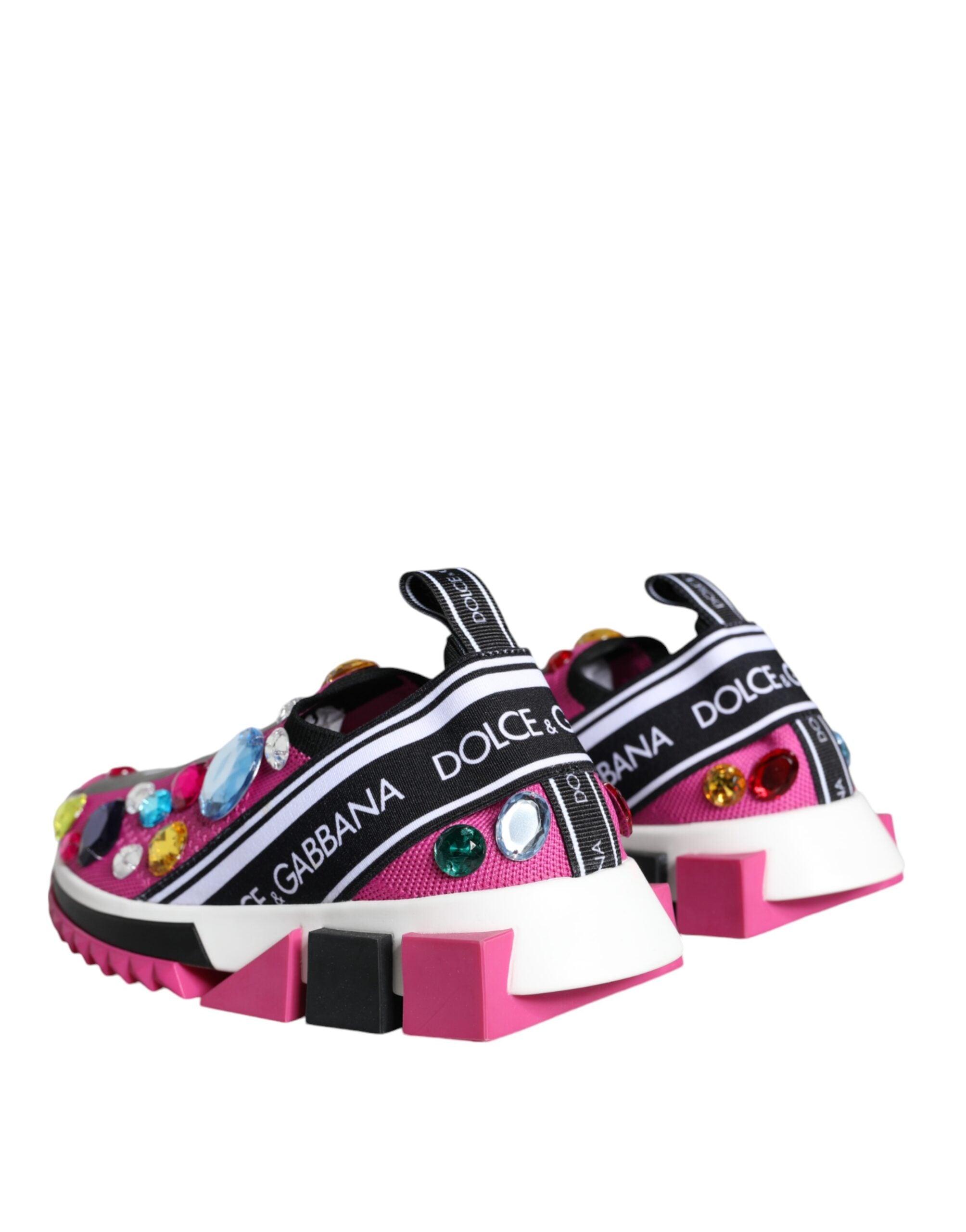 Dolce &amp; Gabbana Rosa Sorrento Kristalle Low Top Sneakers Schuhe