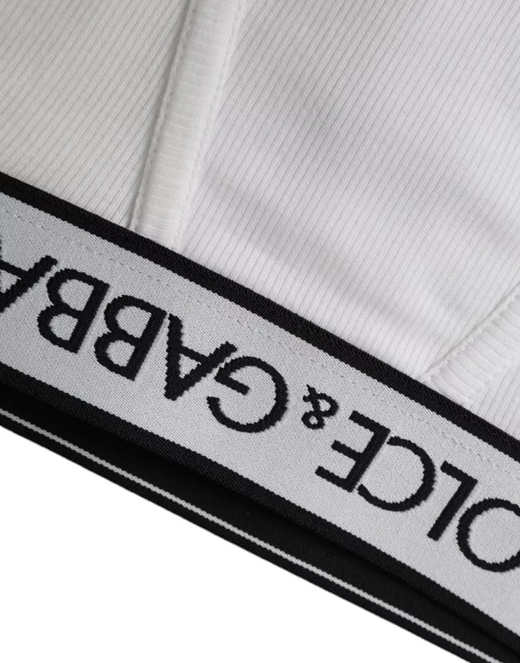 Lenjerie intimă Dolce &amp; Gabbana din bumbac alb elastic cu logo de brand