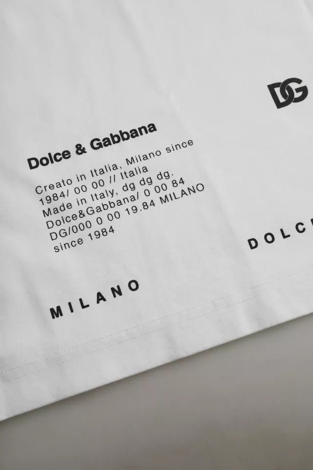 Dolce &amp; Gabbana – Weißes Herren-T-Shirt aus Baumwolle mit rotem Lippen-Print