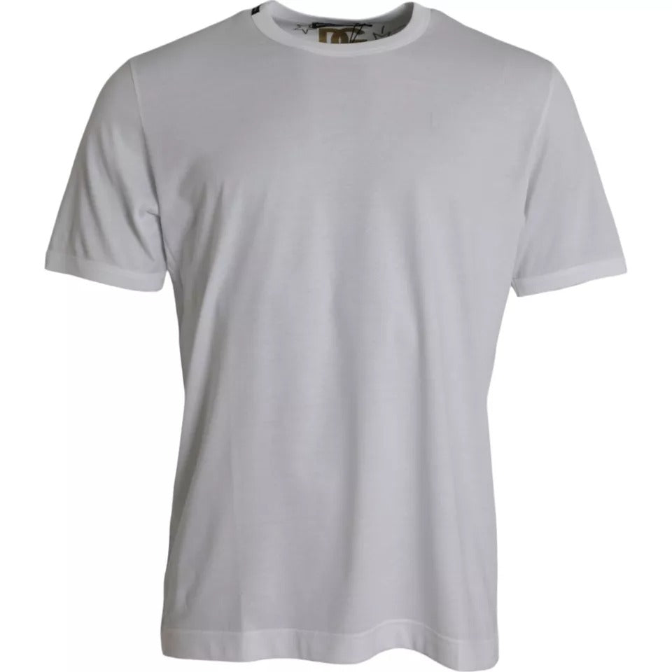 Dolce &amp; Gabbana – Weißes T-Shirt aus Baumwolle mit Rundhalsausschnitt und kurzen Ärmeln