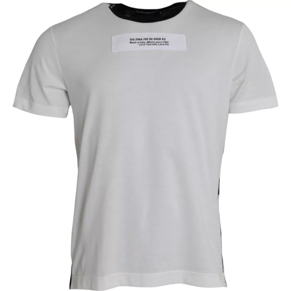 Tricou Dolce &amp; Gabbana cu guler rotund și imprimeu camuflaj alb negru