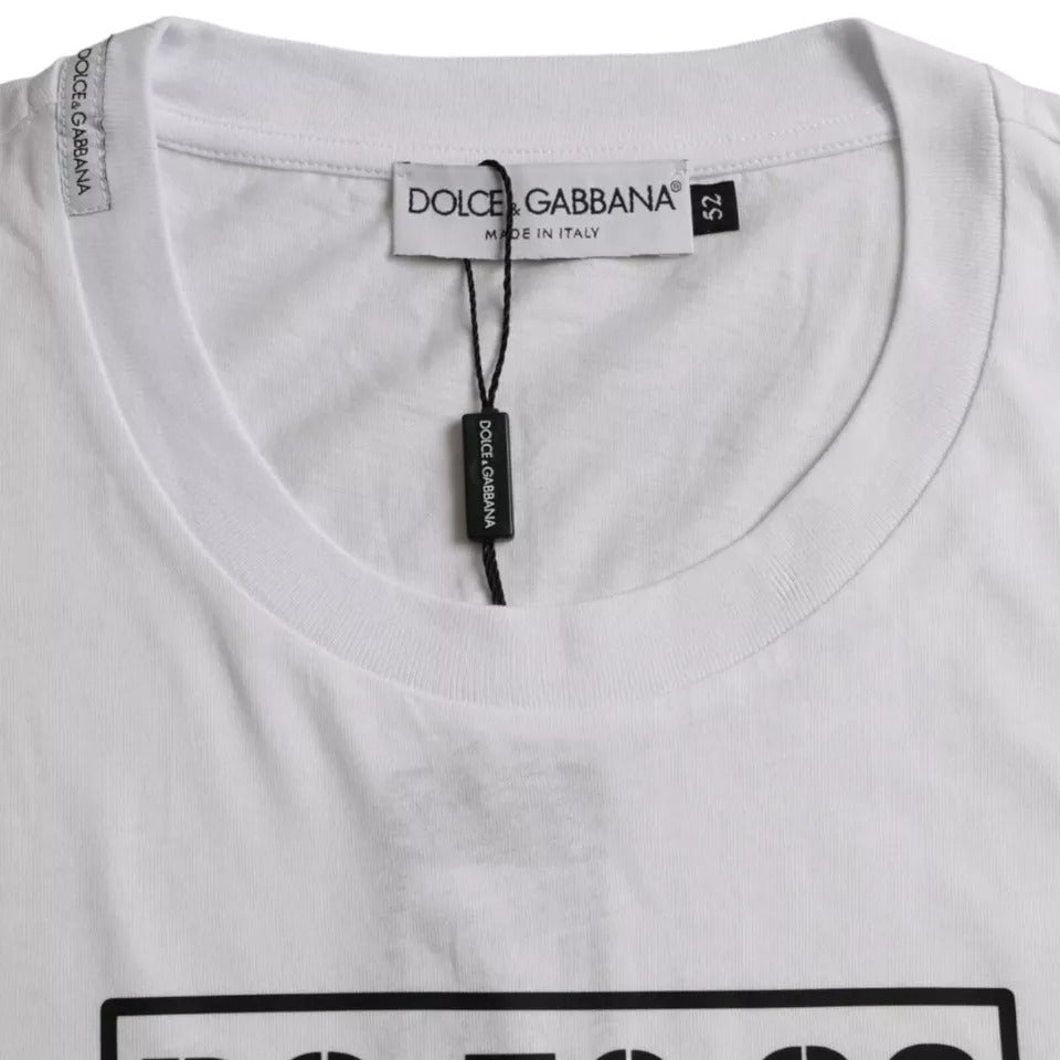 Tricou Dolce &amp; Gabbana cu mânecă scurtă și guler rotund și logo alb