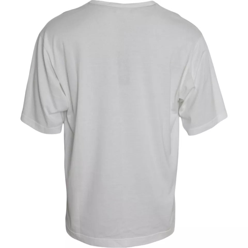 Tricou Dolce &amp; Gabbana cu mânecă scurtă și guler rotund și logo alb