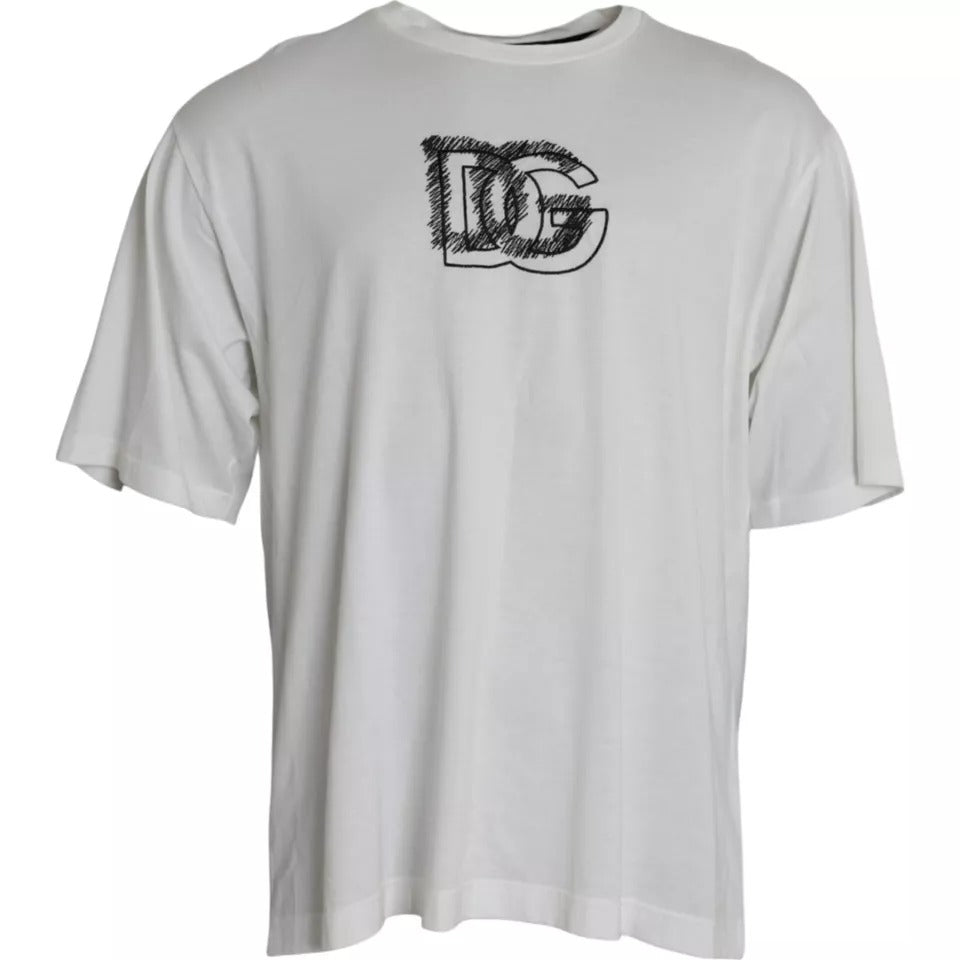 Tricou Dolce &amp; Gabbana cu mânecă scurtă și guler rotund și logo alb