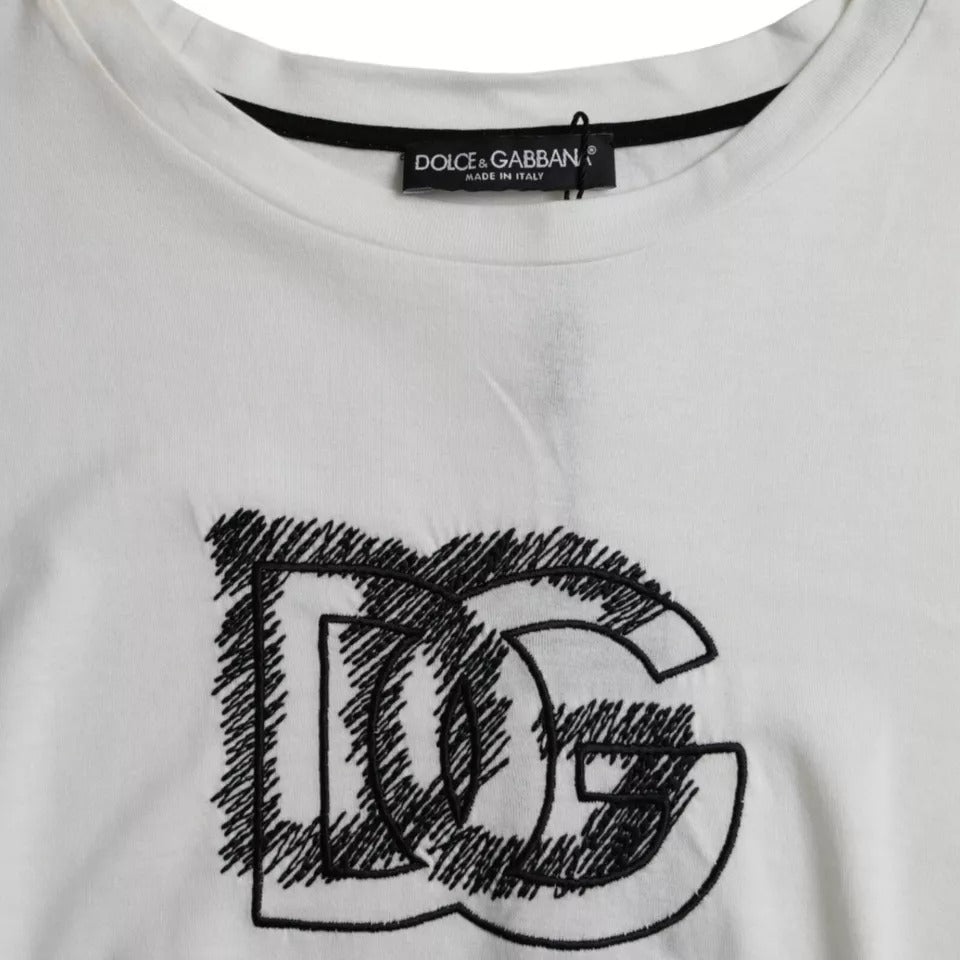 Tricou Dolce &amp; Gabbana cu mânecă scurtă și guler rotund și logo alb