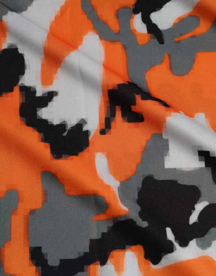 Dolce &amp; Gabbana Mehrfarbiges Camouflage-T-Shirt aus Baumwolle mit Rundhalsausschnitt für Herren