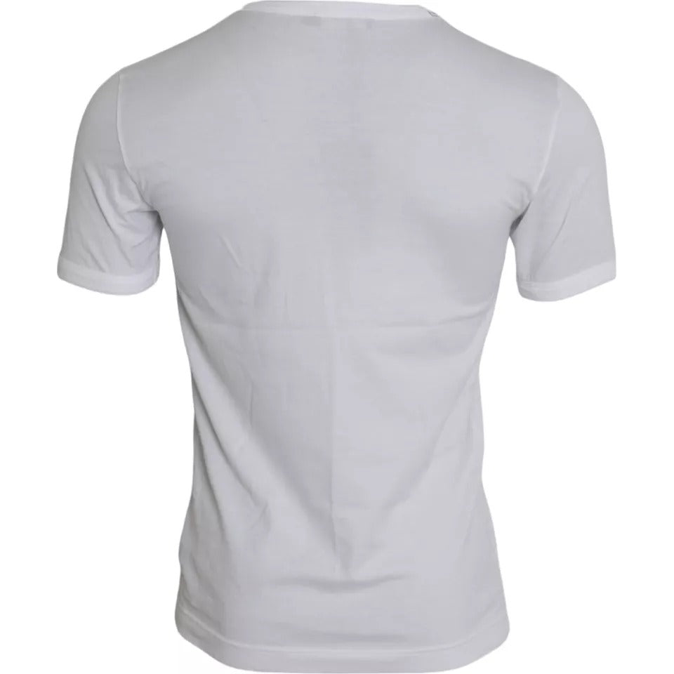 Tricou Dolce &amp; Gabbana alb cu mânecă scurtă și guler rotund King Of Love