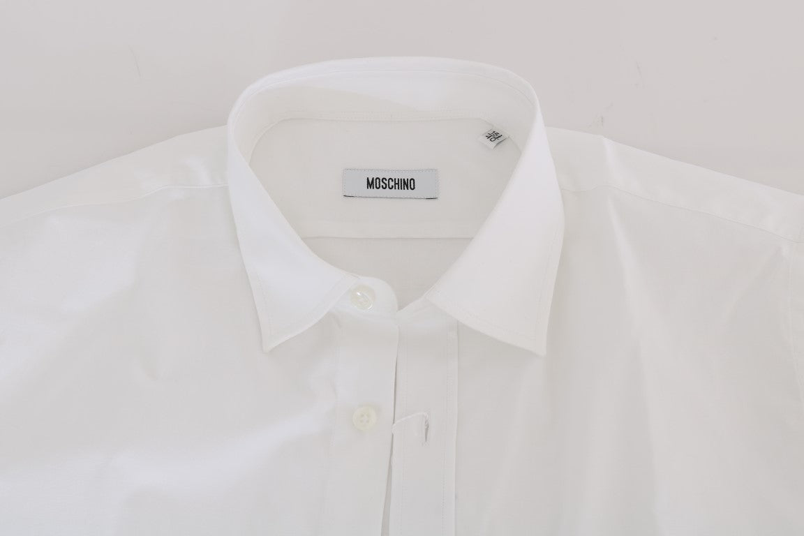 Moschino Elegantes weißes Slim-Fit-Baumwollhemd