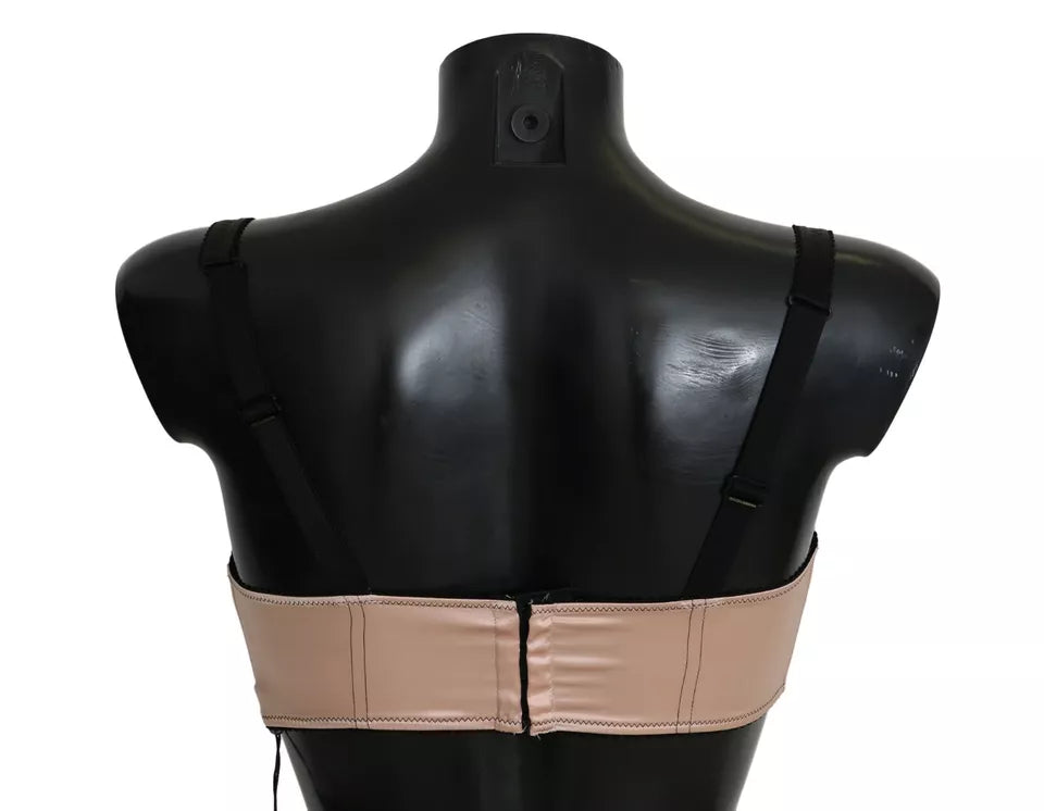 Dolce &amp; Gabbana Sutien Balconcino roz cu bretele negre