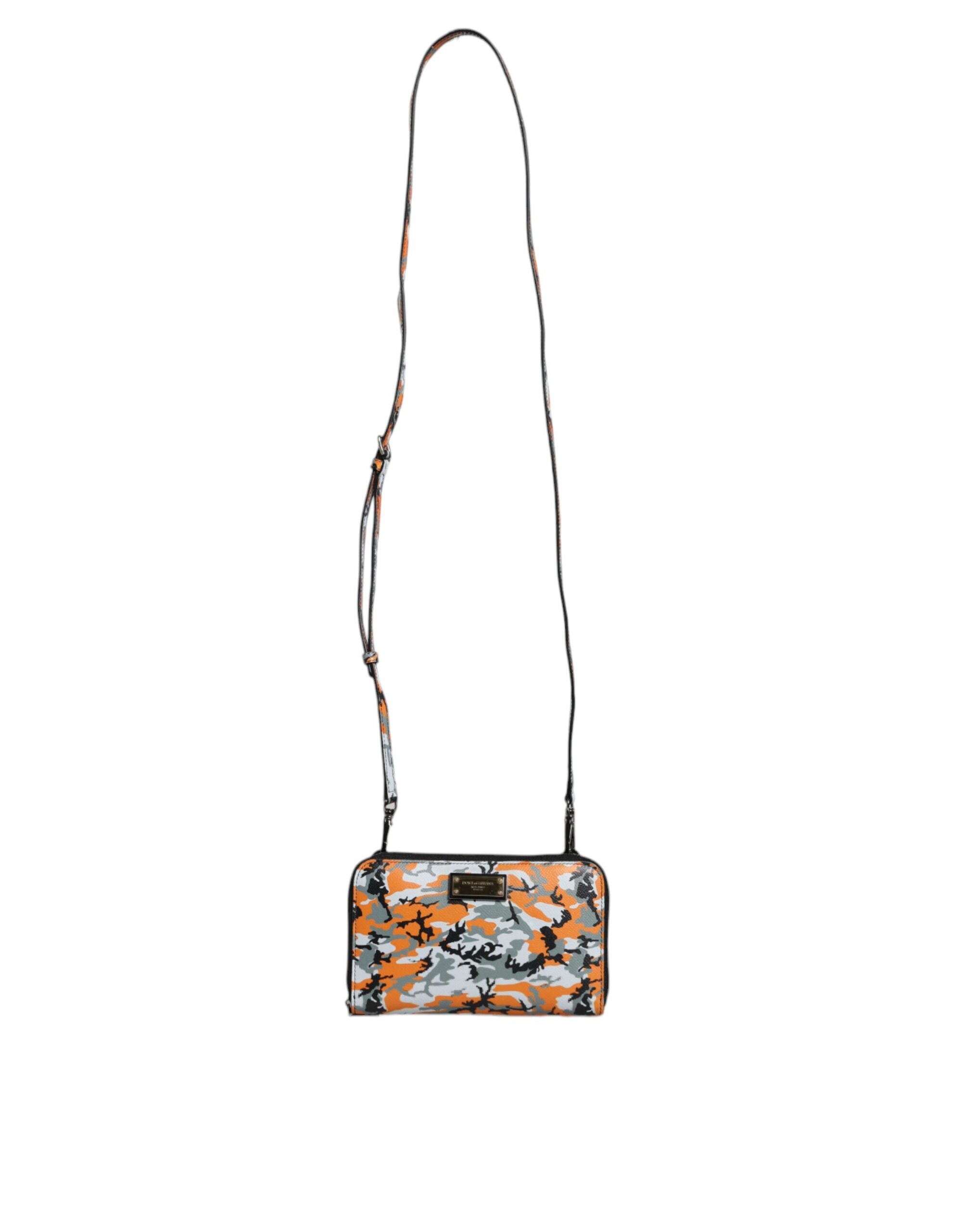 Dolce &amp; Gabbana Mehrfarbige Umhängetasche aus Camouflage-Leder