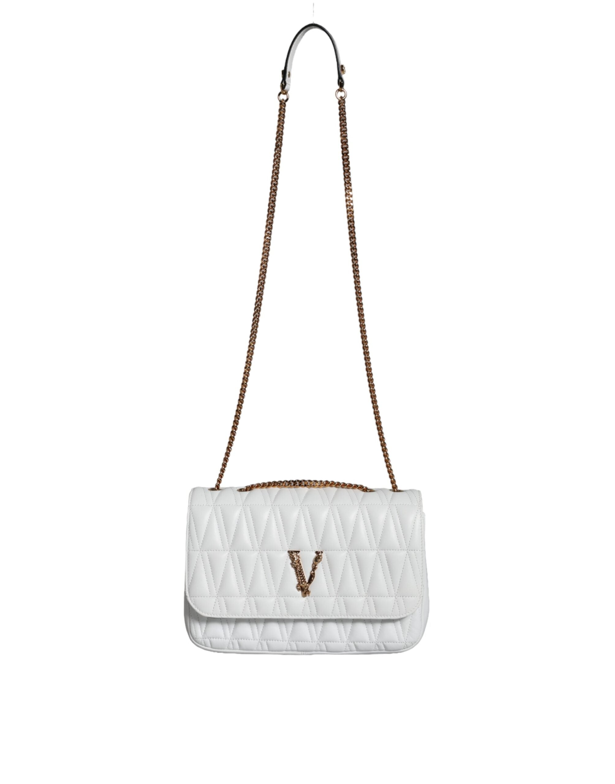 Versace – Weiße Mini-Umhängetasche aus Nappaleder