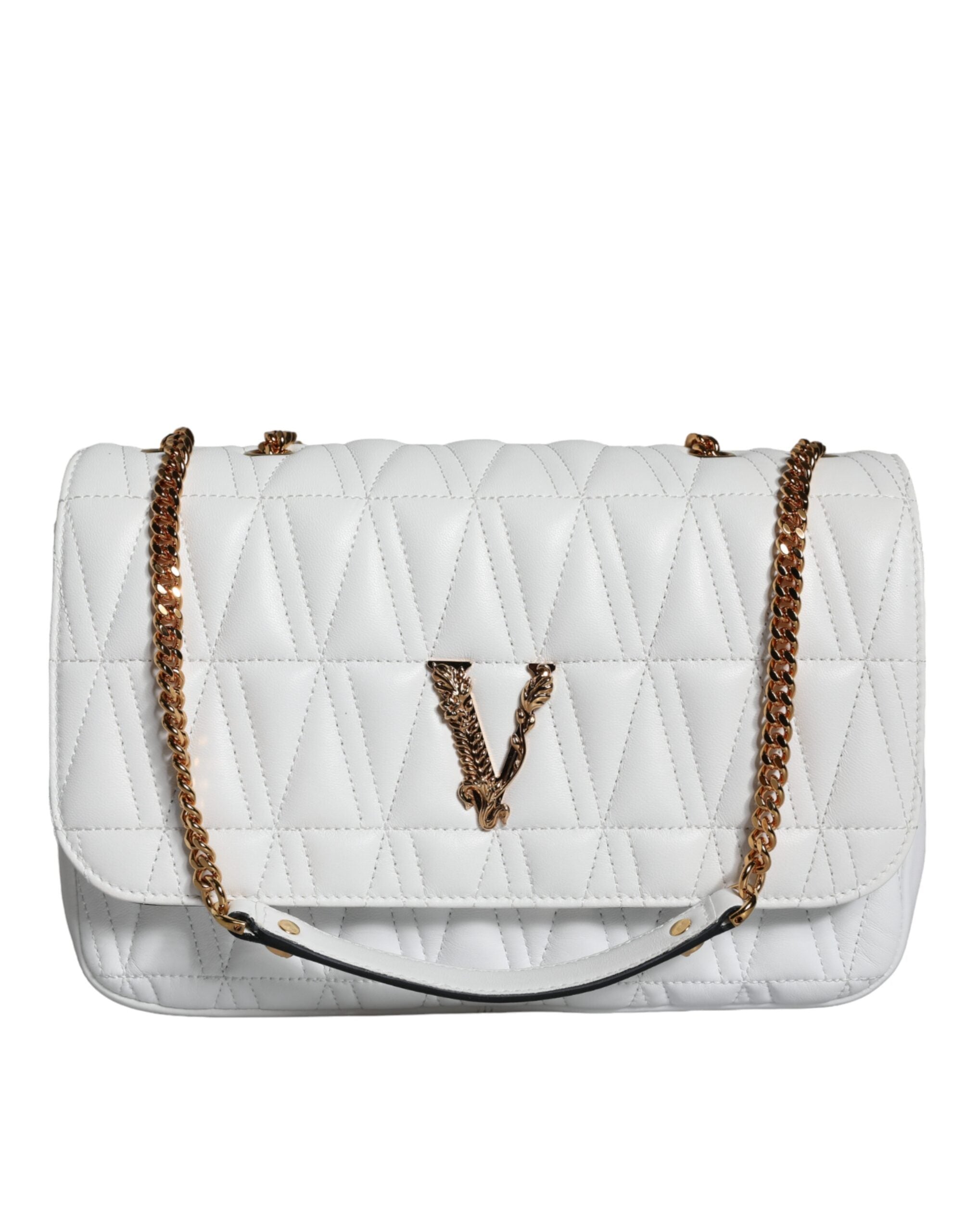 Versace – Weiße Mini-Umhängetasche aus Nappaleder