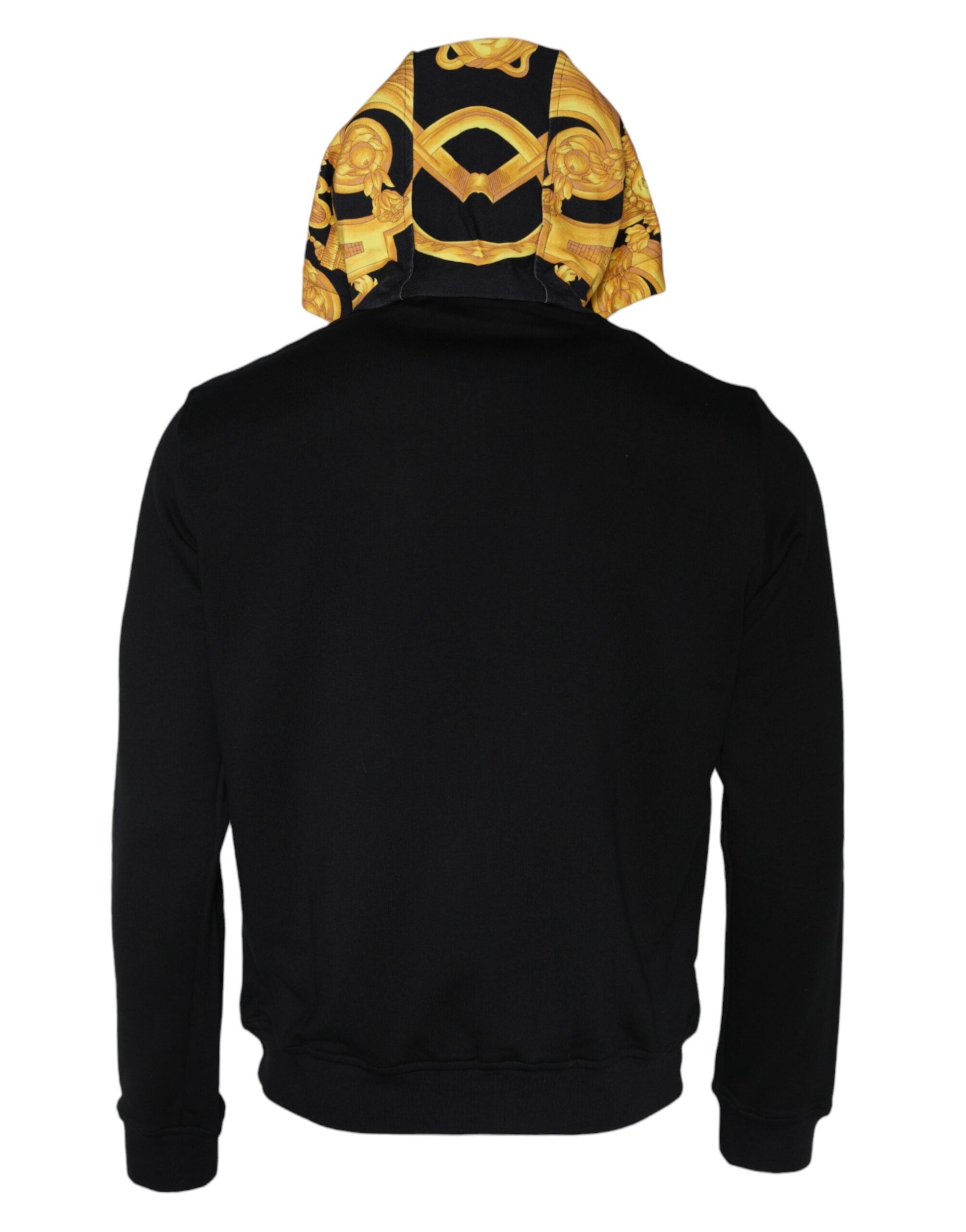 Versace – Kapuzenpullover aus Baumwolle mit durchgehendem Reißverschluss und Medusa-Print in Schwarz