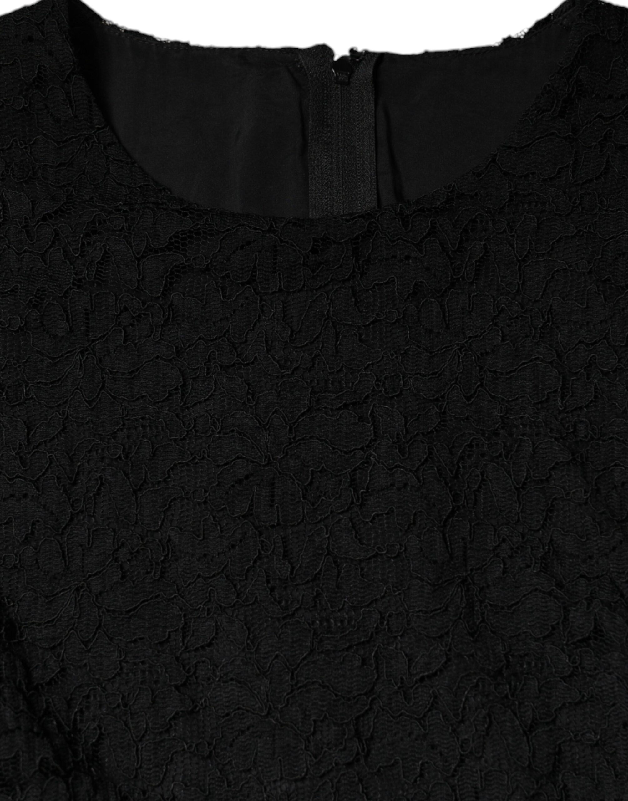 Rochie Dolce &amp; Gabbana neagră din bumbac, lungime genunchi