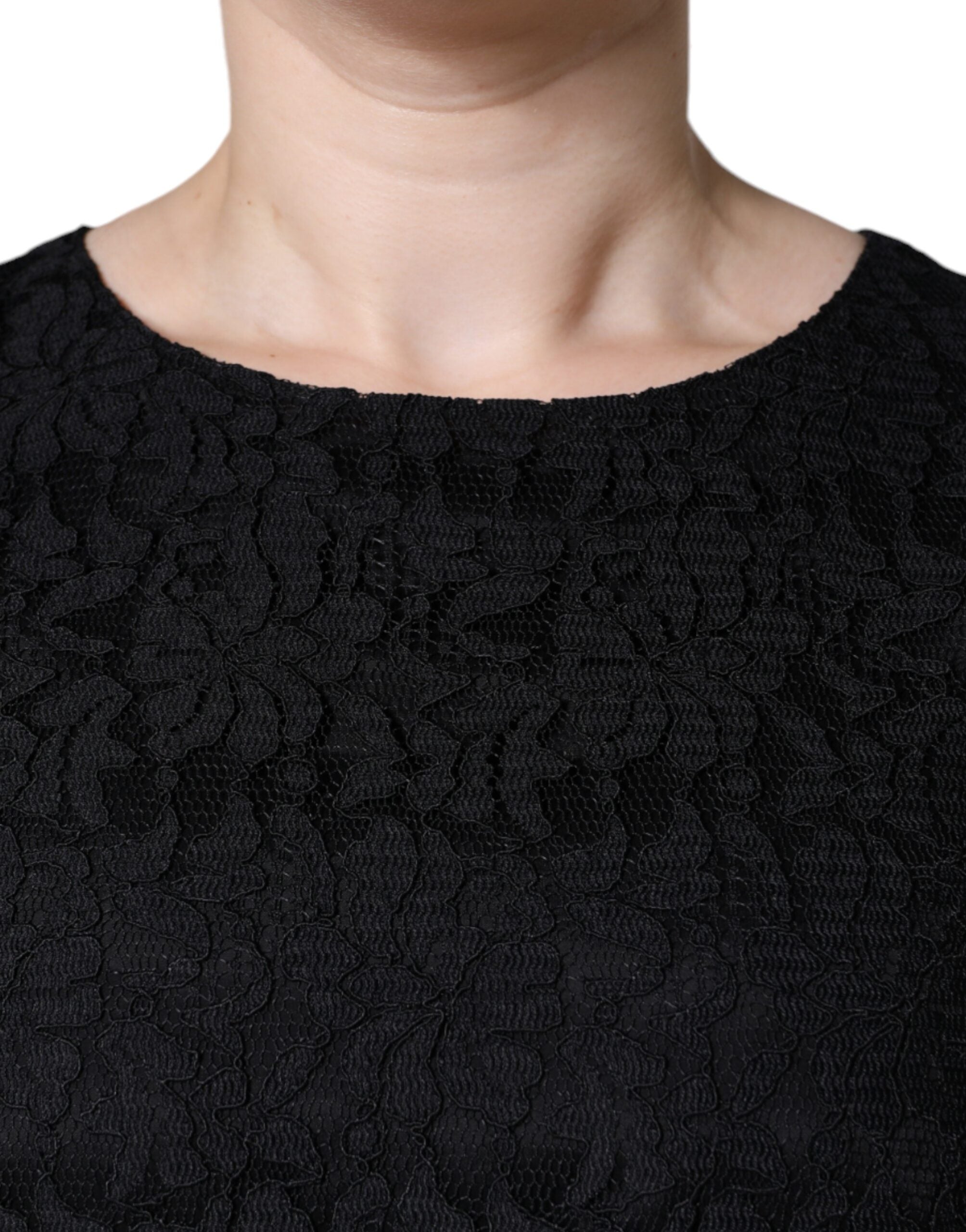 Rochie mini fără mâneci cu imprimeu floral din dantelă Dolce &amp; Gabbana neagră