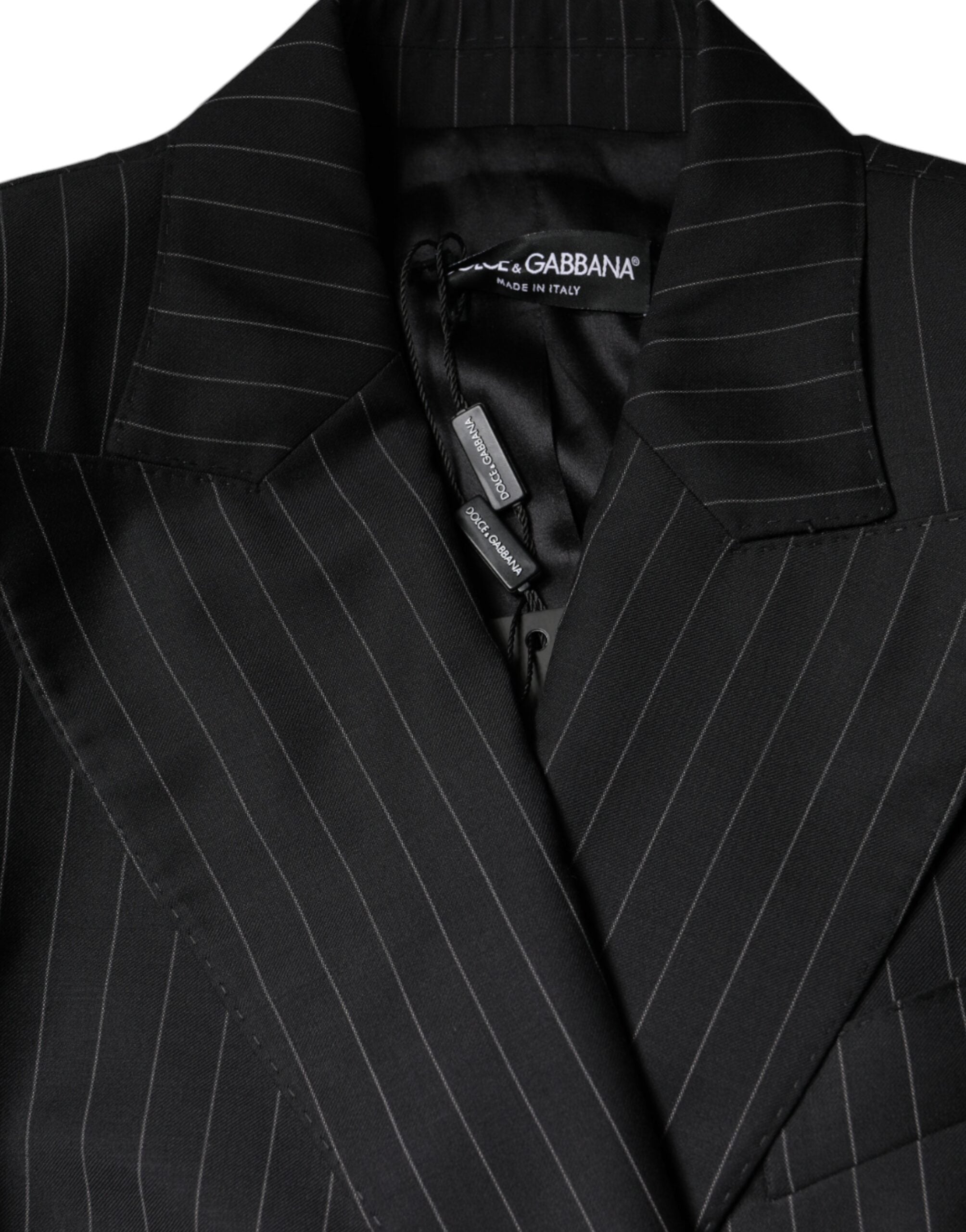 Jachetă Dolce &amp; Gabbana cu dungi negre și nasturi dubli