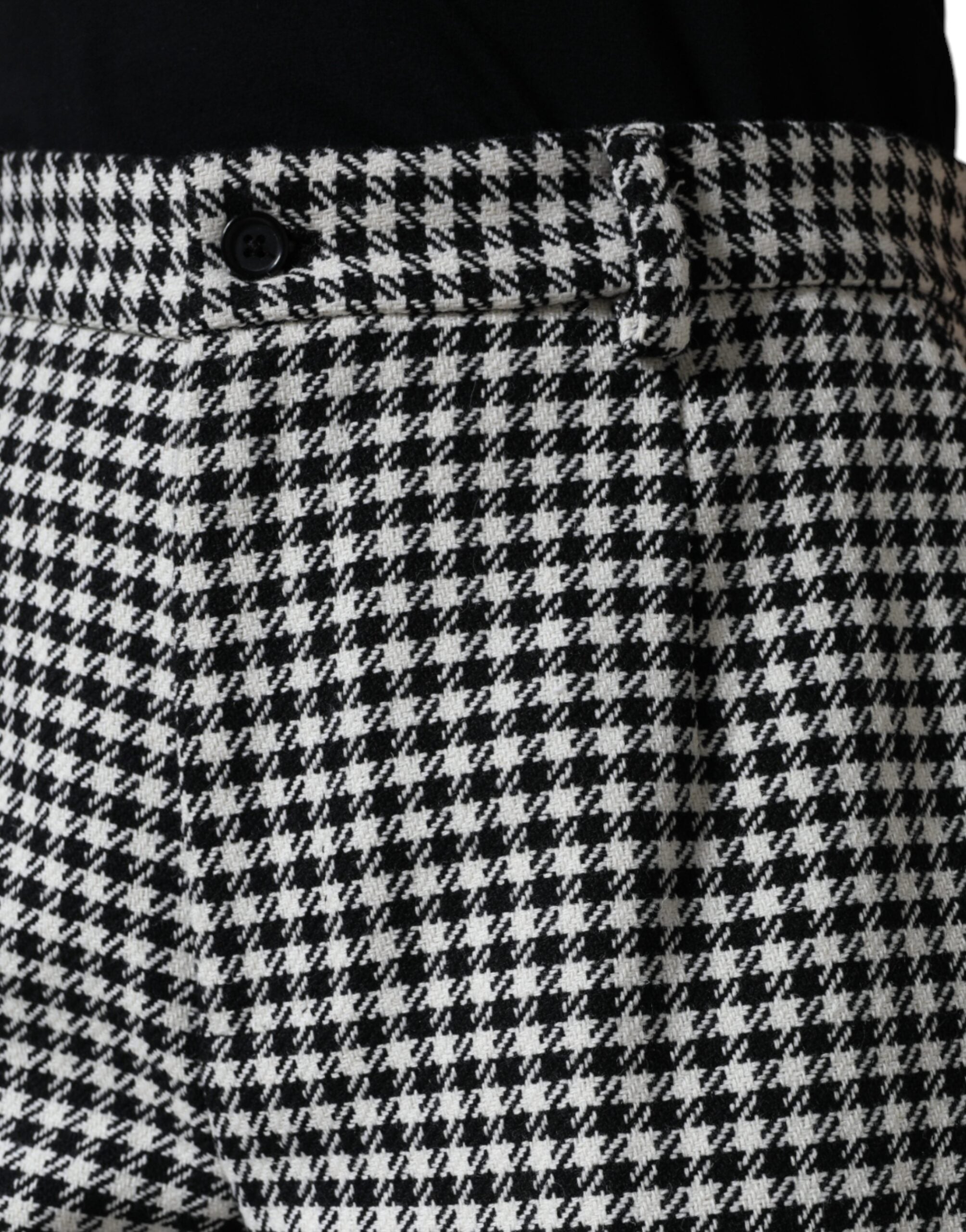 Dolce &amp; Gabbana – Kurze Hose mit weitem Bein und Hahnentrittmuster in Schwarz und Weiß